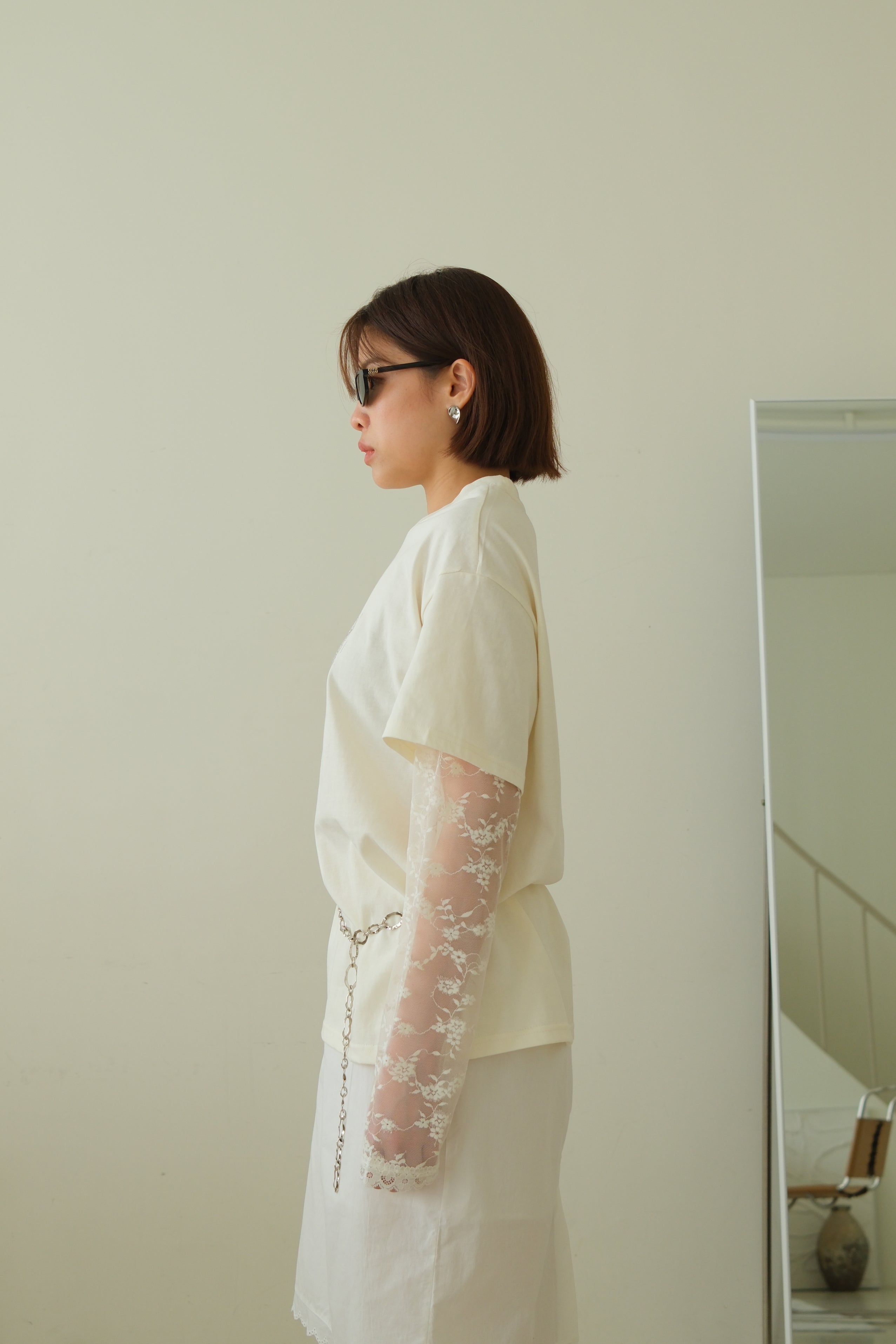 Elois Lace Sleeve Layered Tee