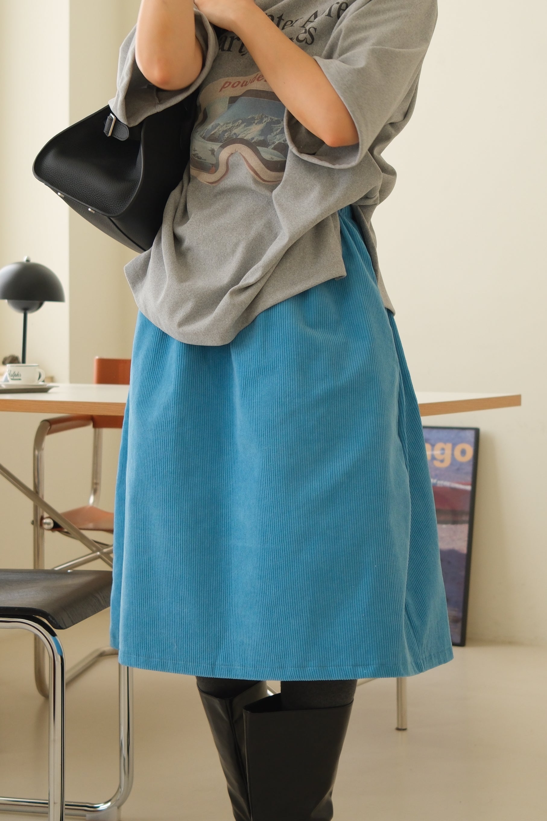 Mu corduroy midi skirt