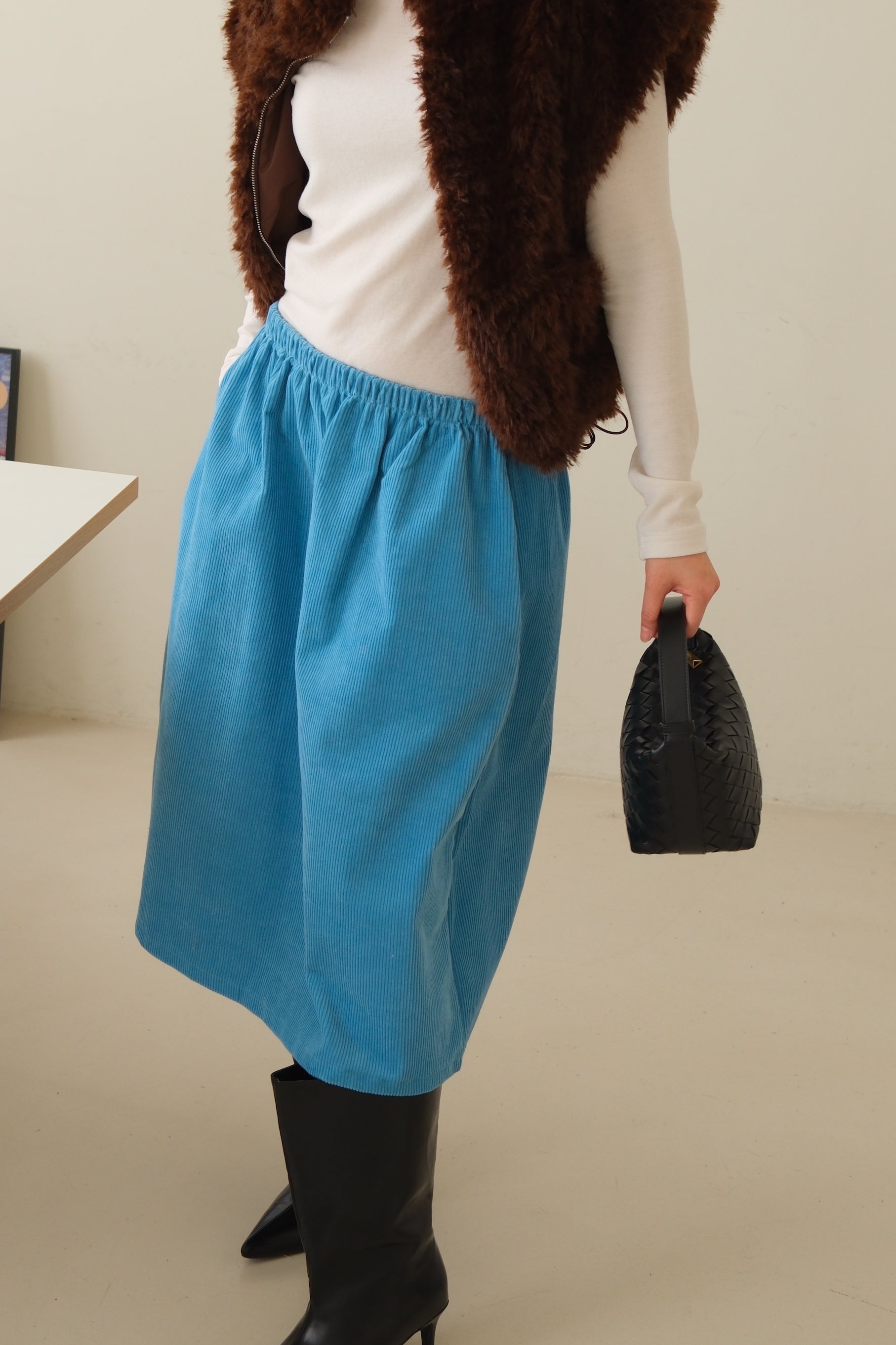 Mu corduroy midi skirt