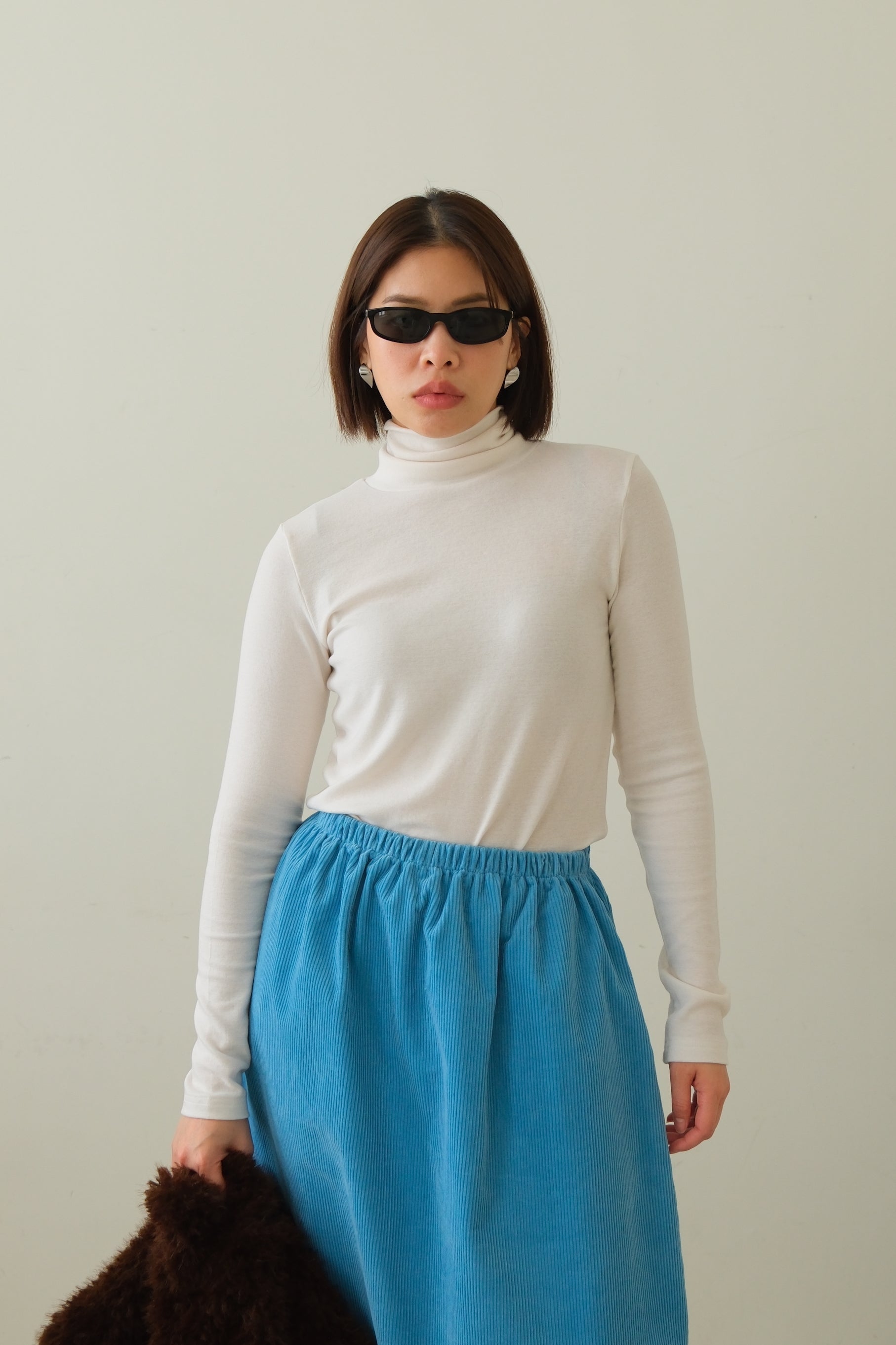 soft wool turtleneck long-sleeve top