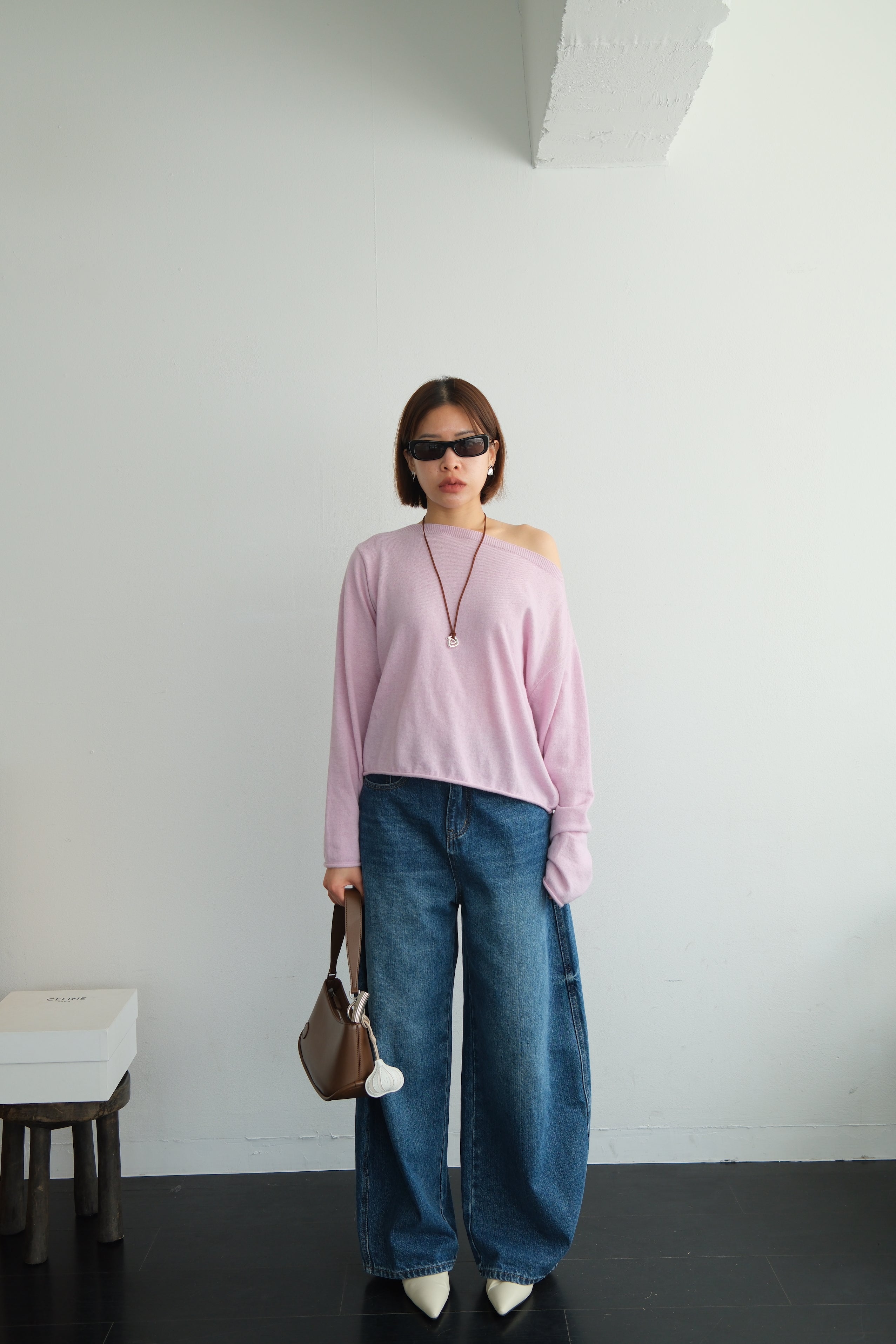 Elia Boat Neck Knit Crop Top
