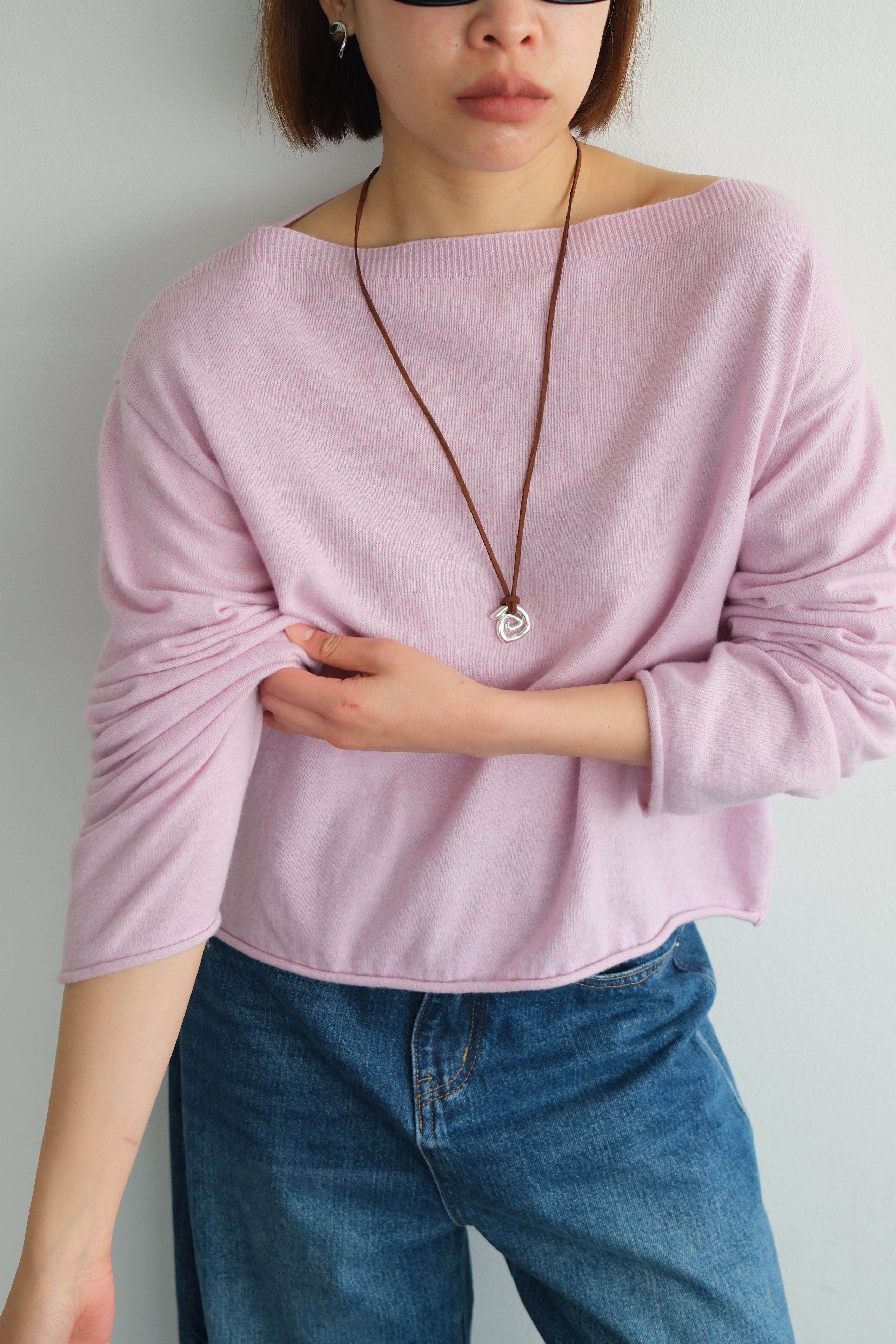 Elia Boat Neck Knit Crop Top