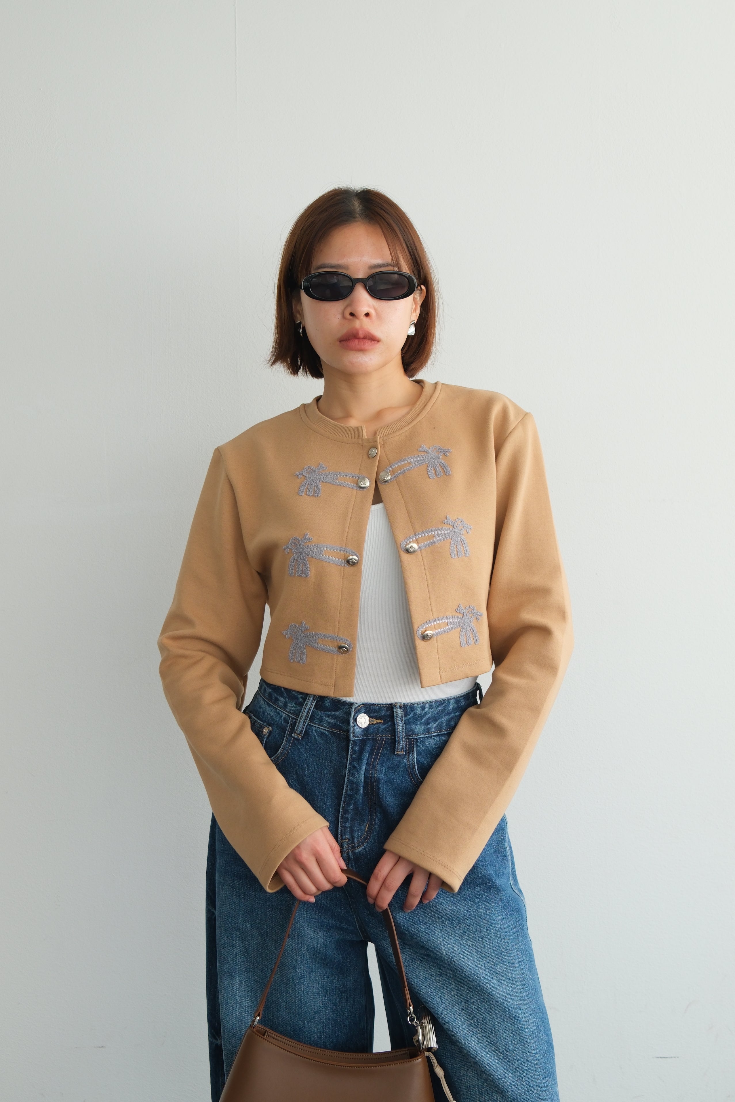 Chinese Knot Cropped Cardigan