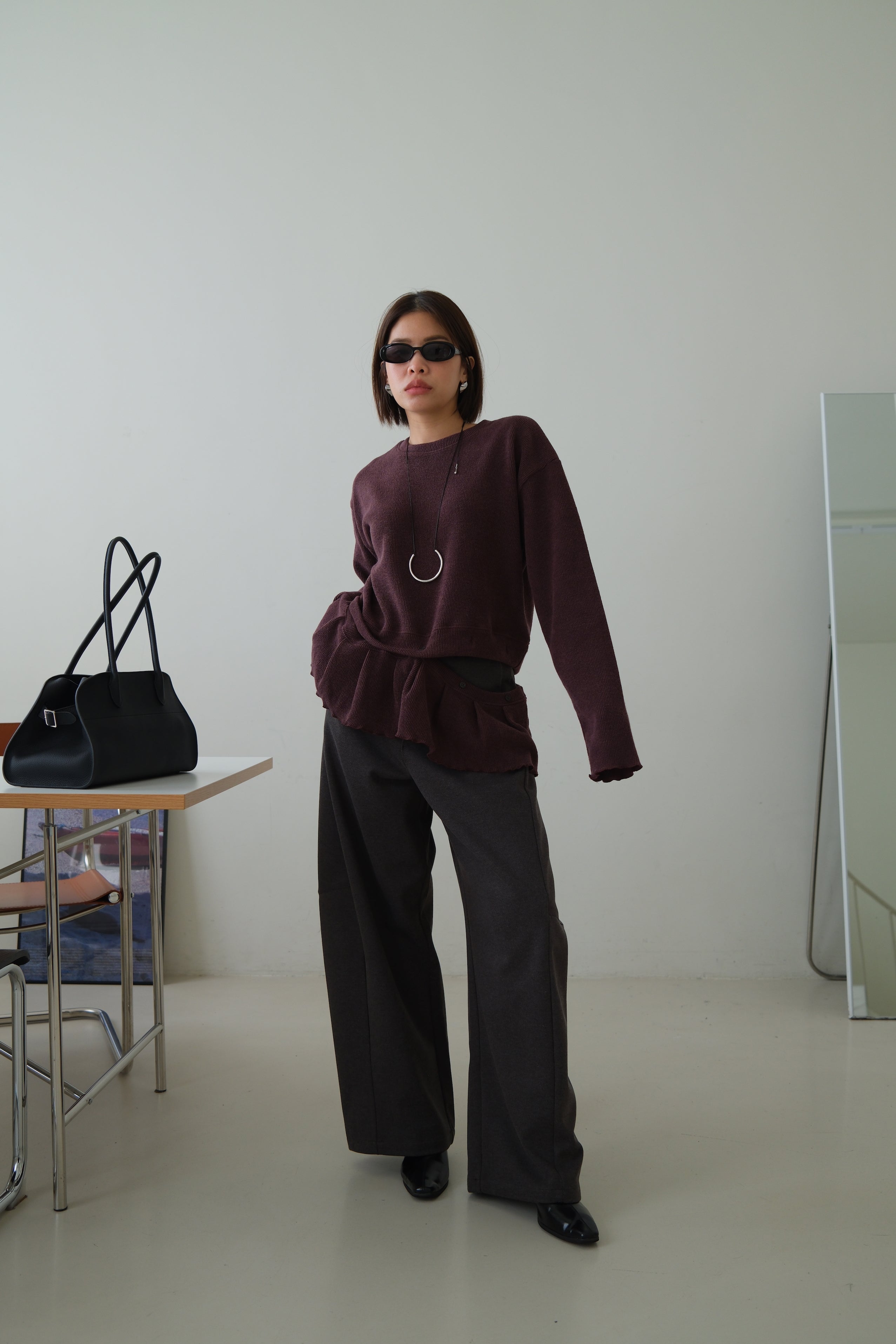 Bien high-rise curved pants