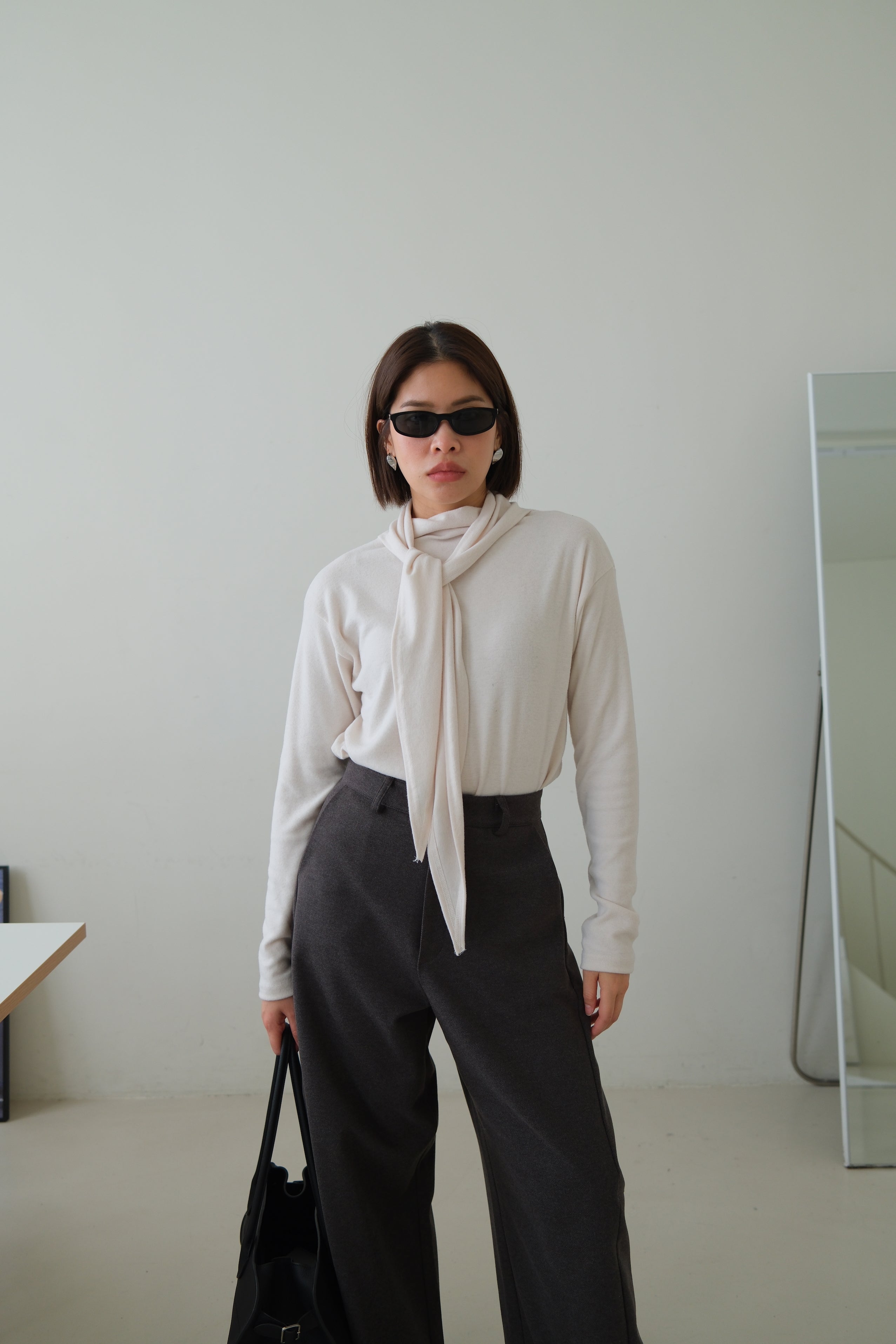 Barney scarf collar longsleeve tee