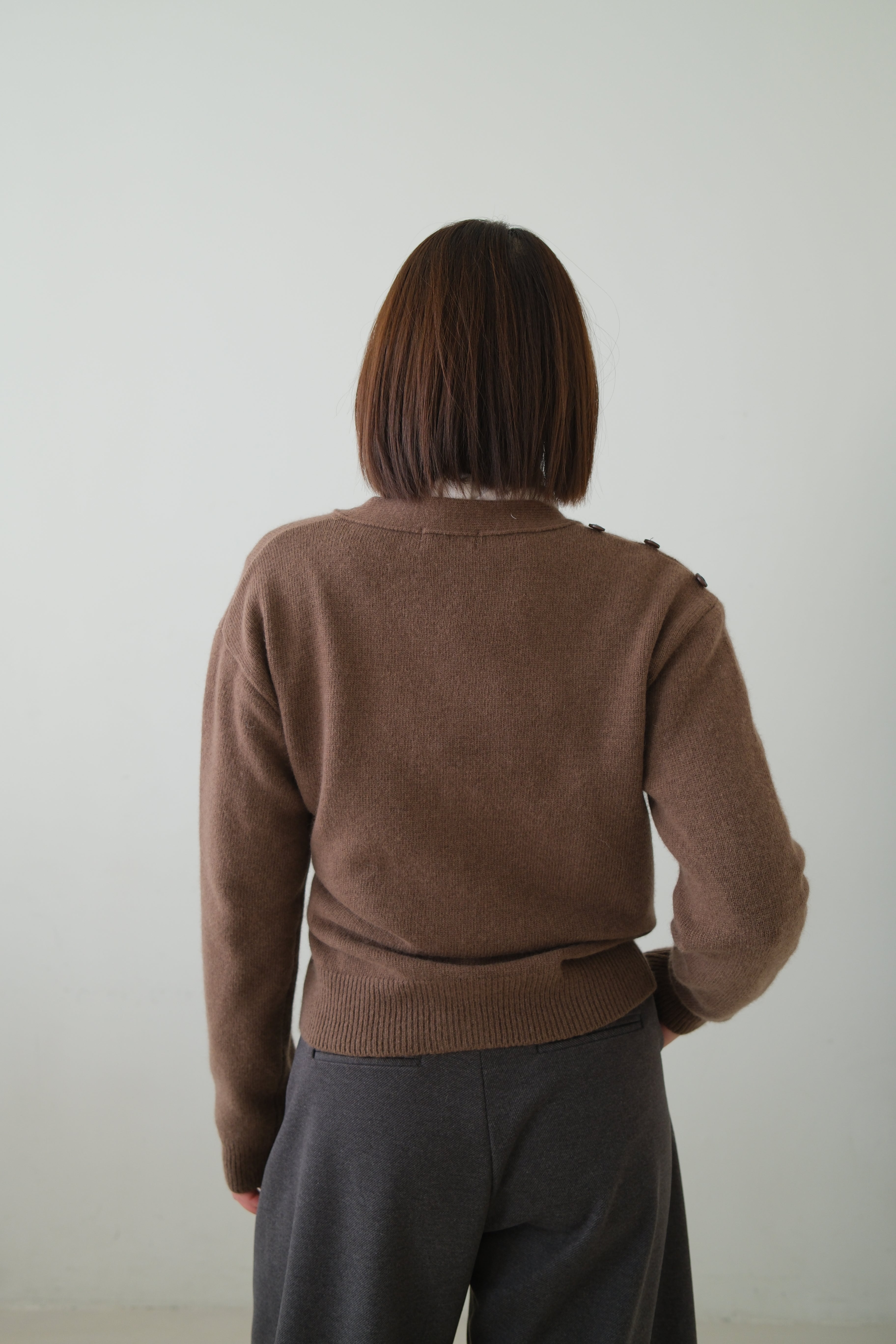 Rac scarf button cardigan (detachable scarf)