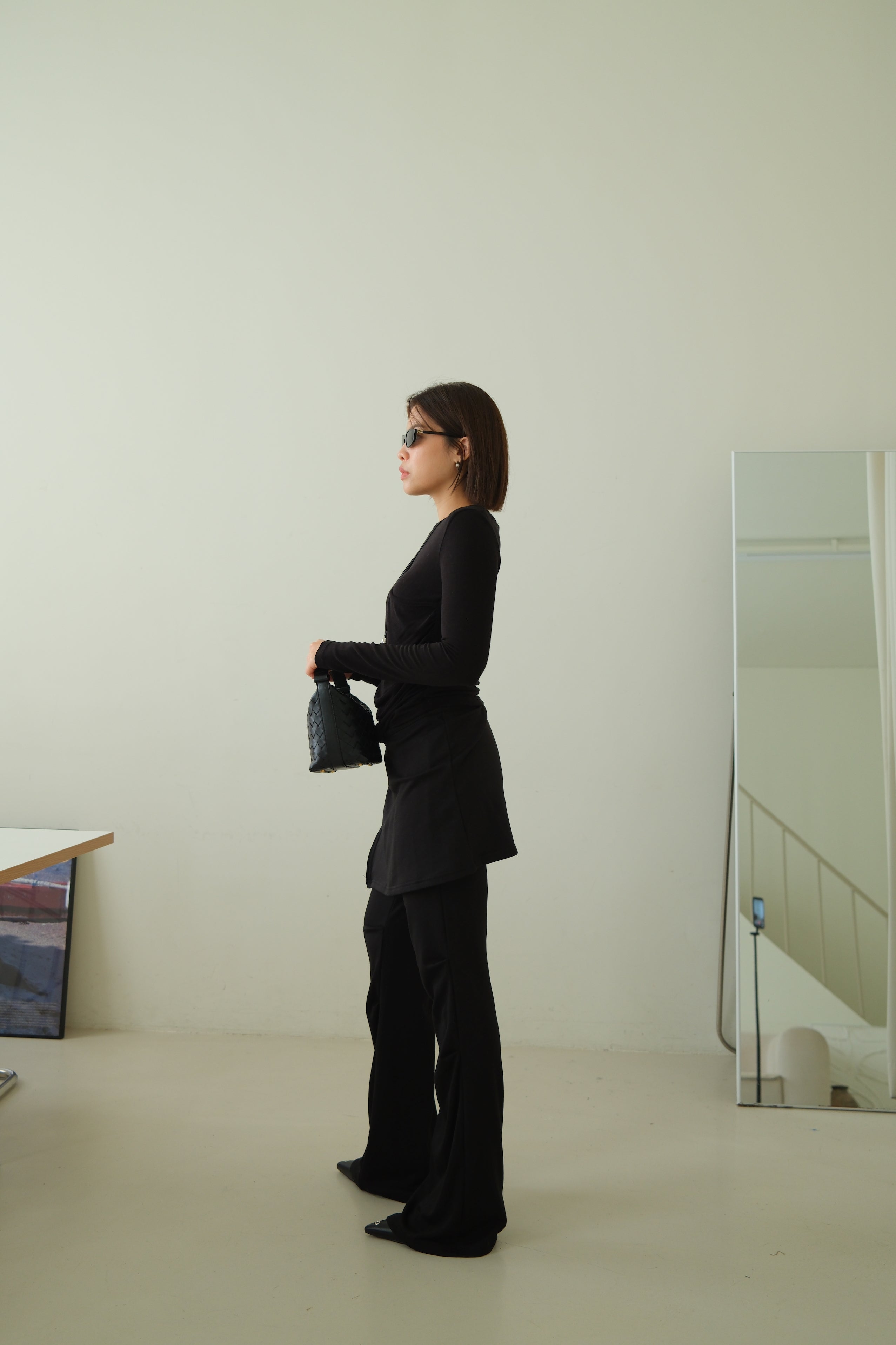 Moka flare pants (wrap skirt set)