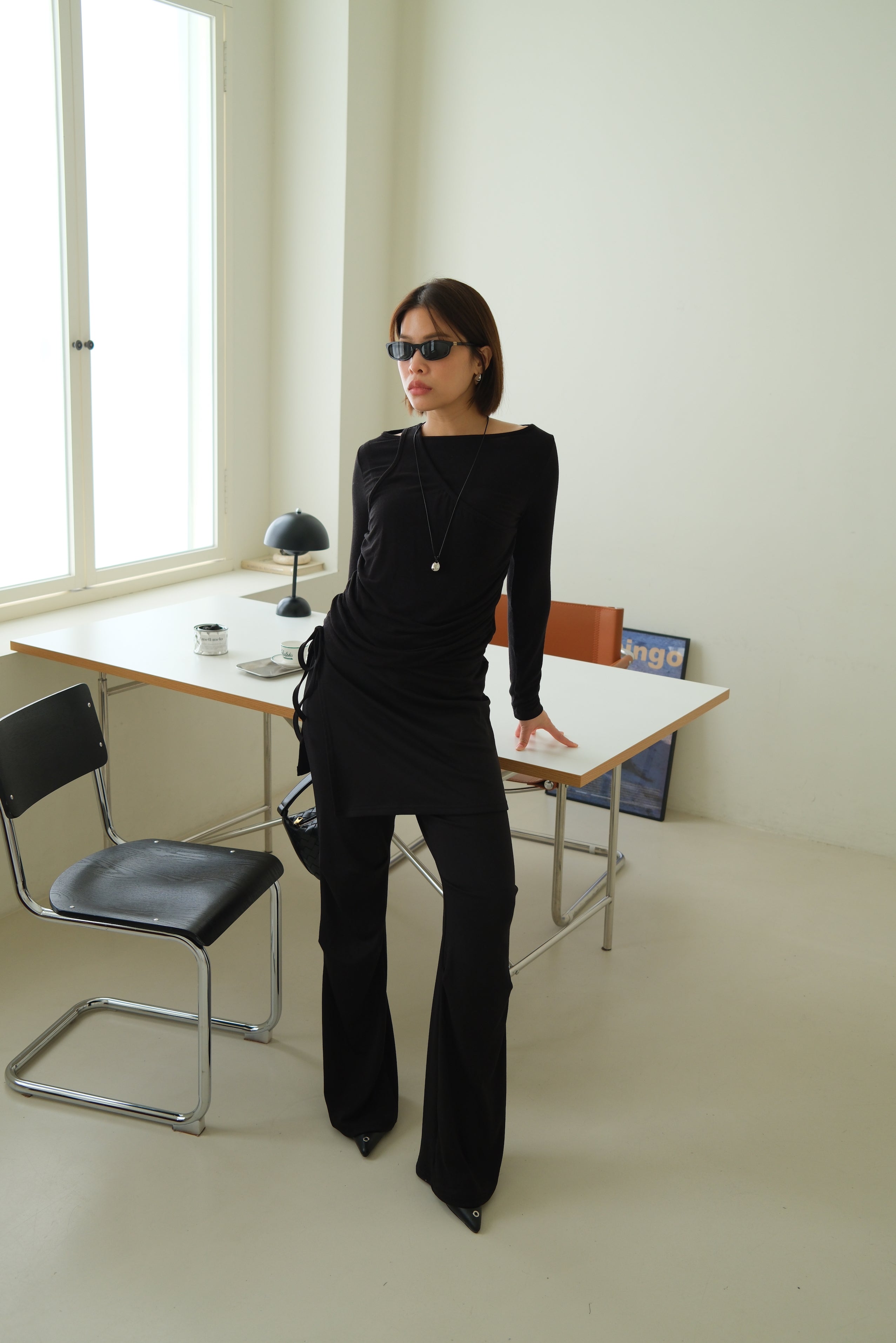 Moka flare pants (wrap skirt set)