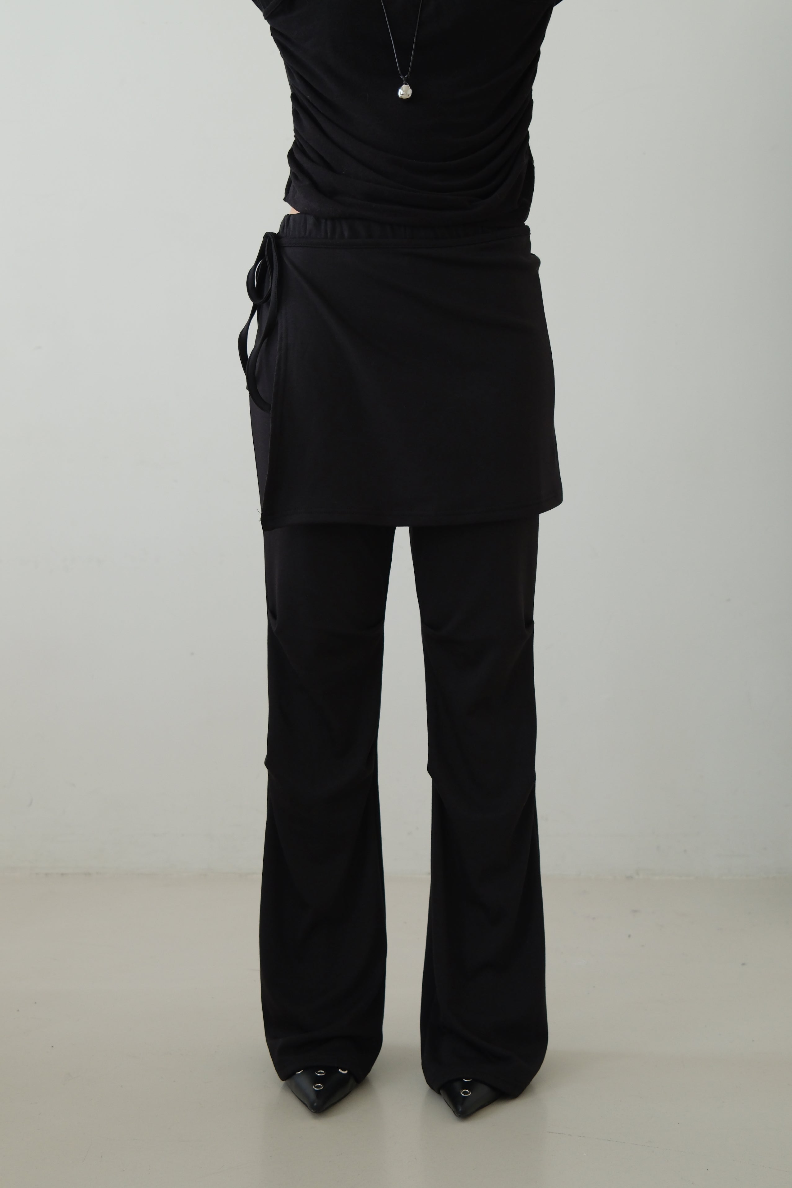 Moka flare pants (wrap skirt set)