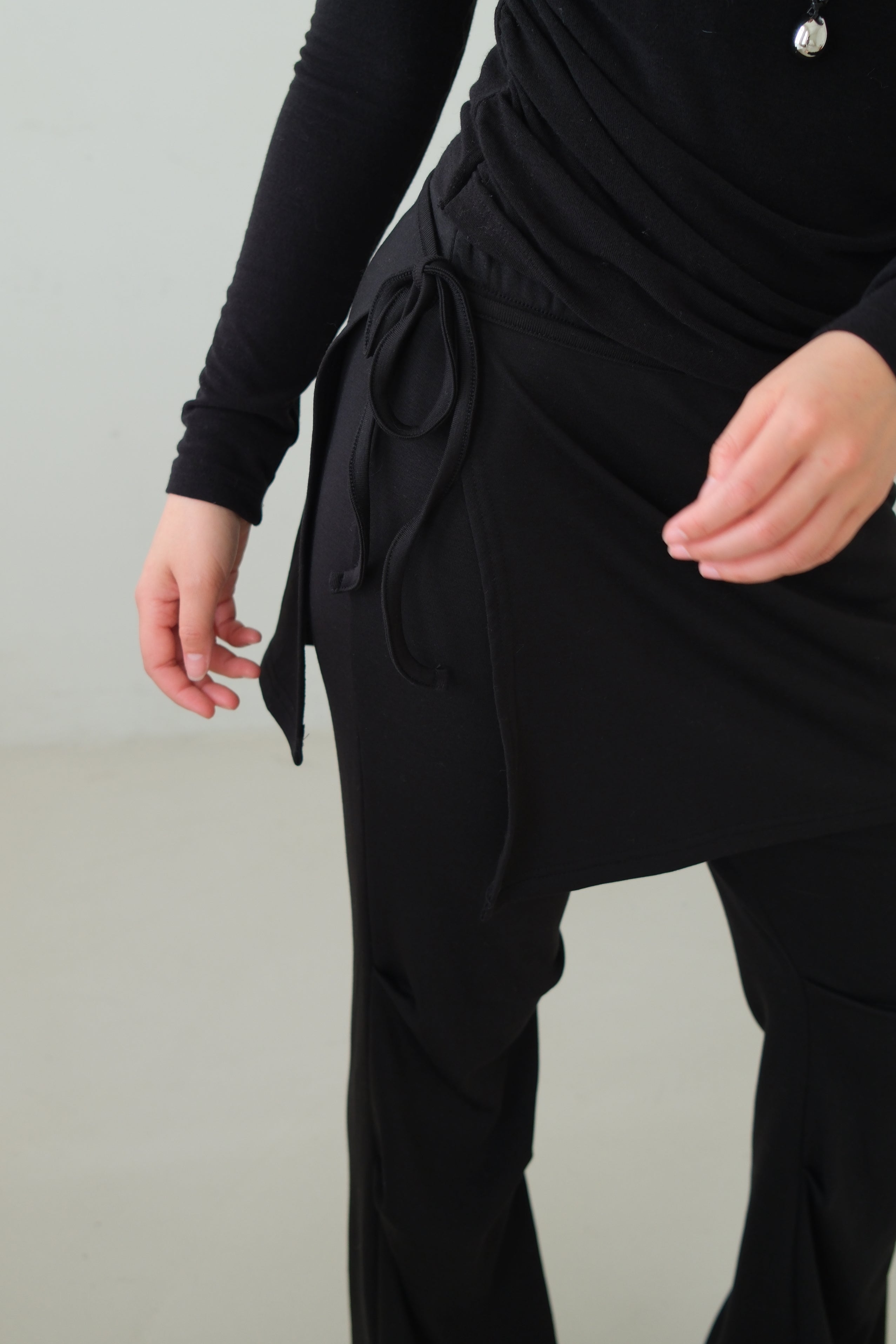 Moka flare pants (wrap skirt set)