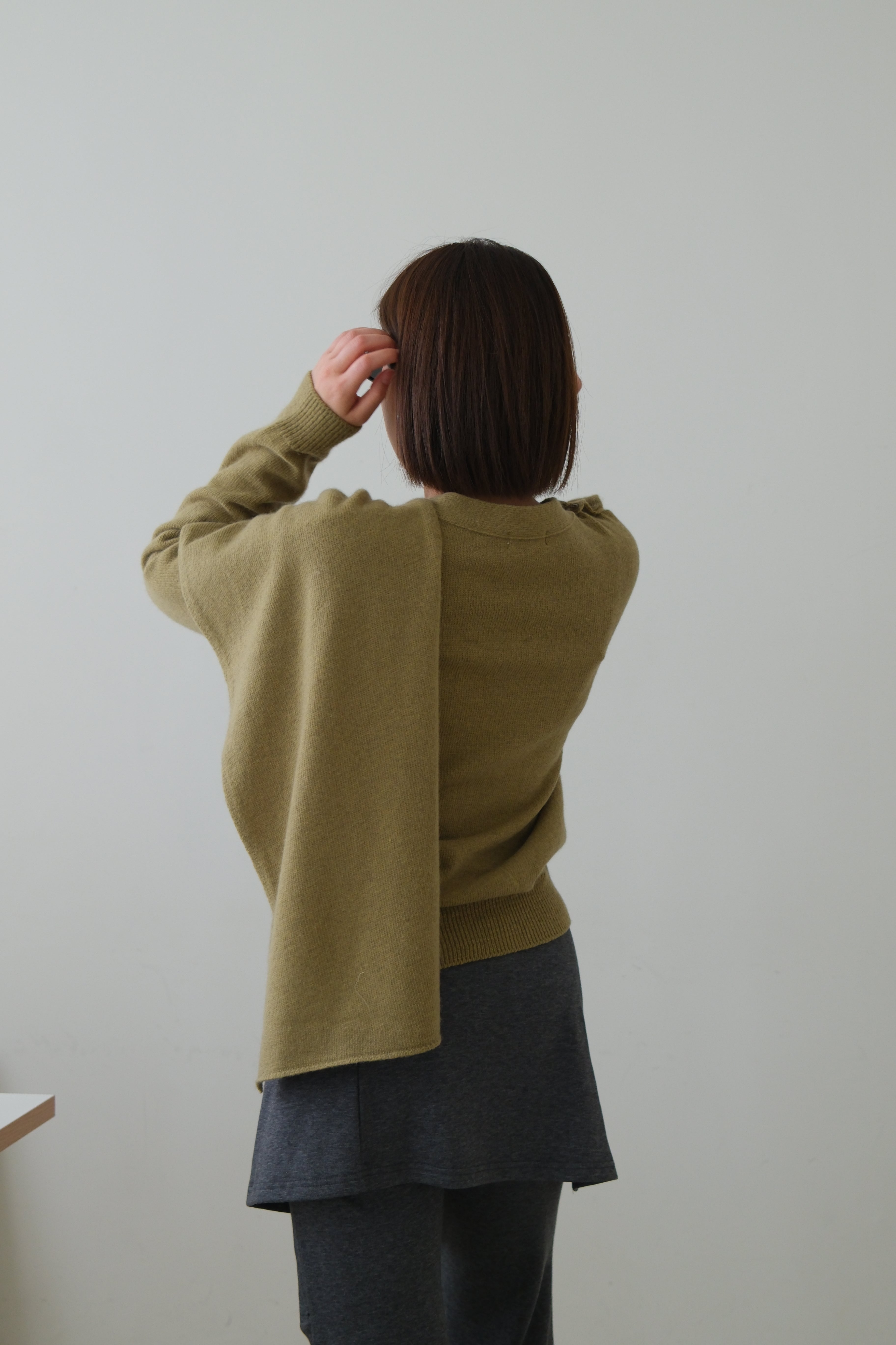 Rac scarf button cardigan (detachable scarf)