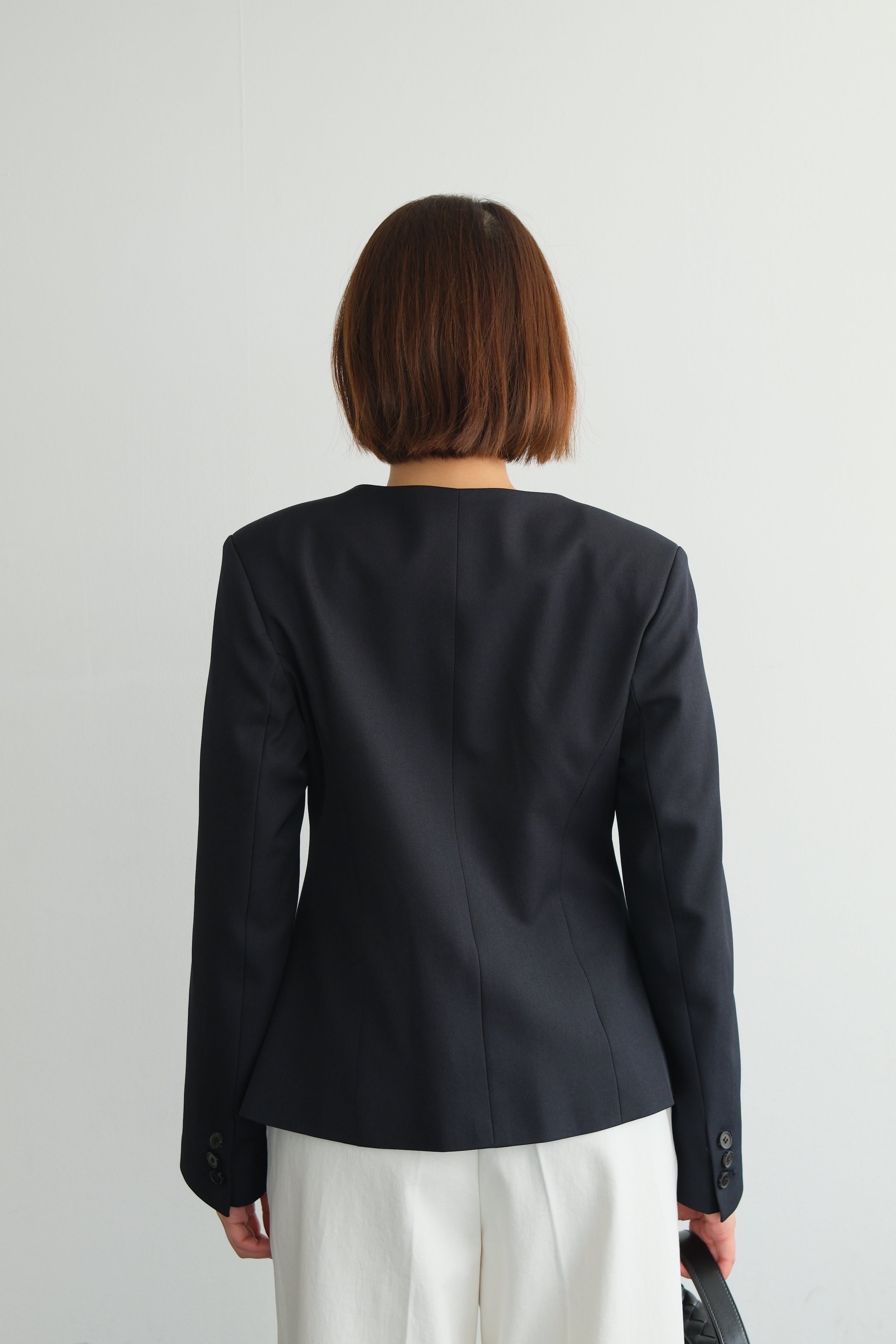 Sculpted Round Neck Blazer