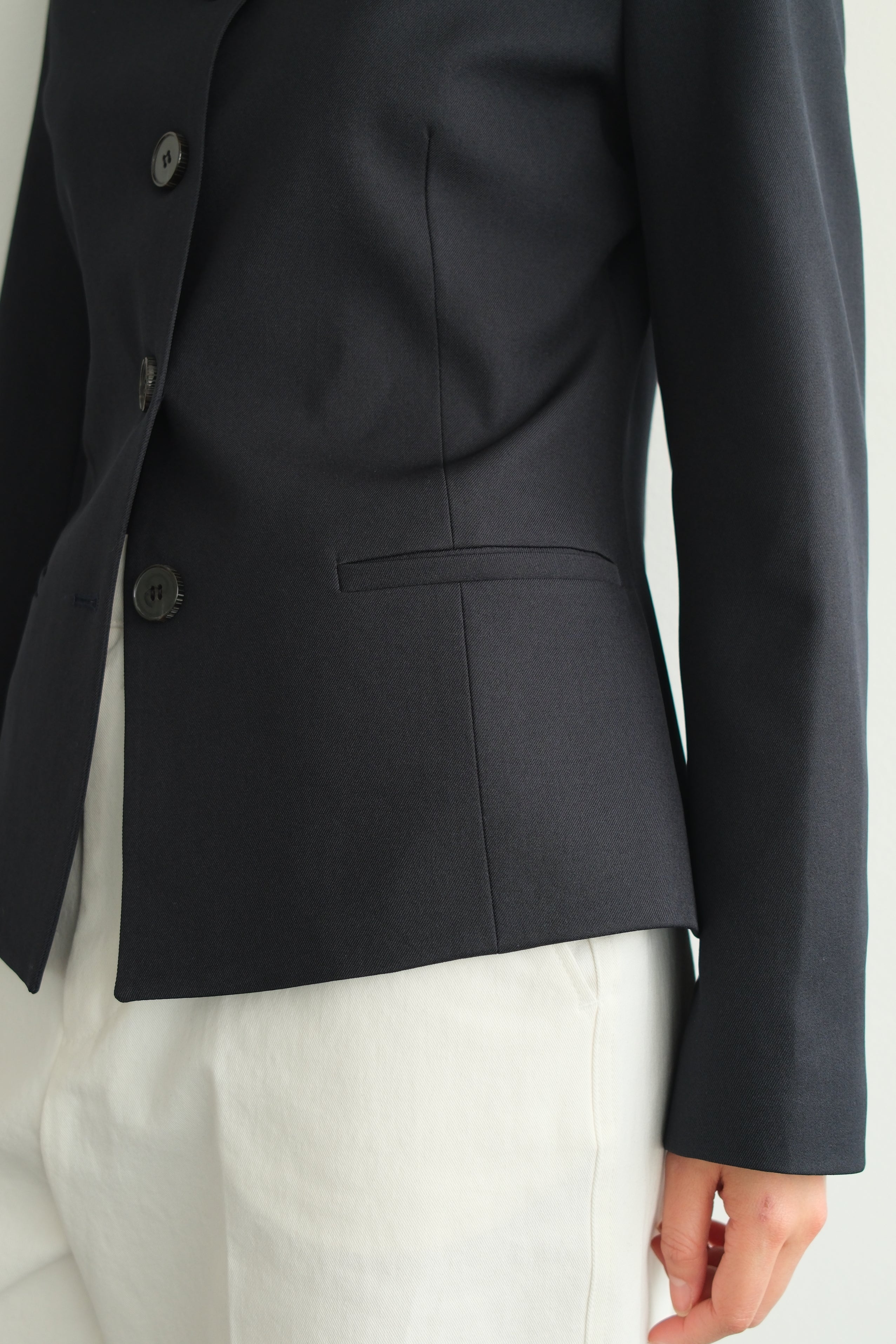 Sculpted Round Neck Blazer