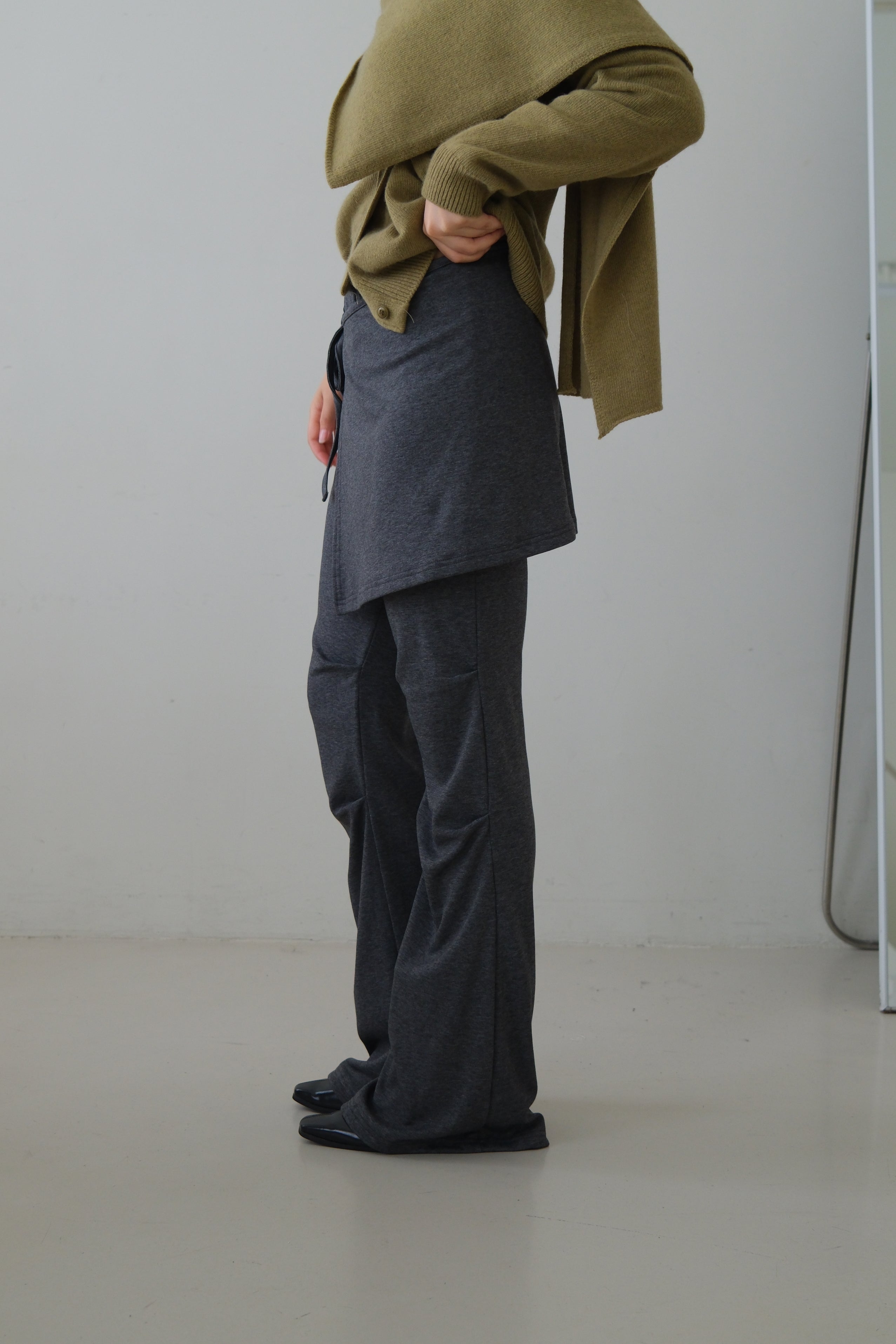 Moka flare pants (wrap skirt set)