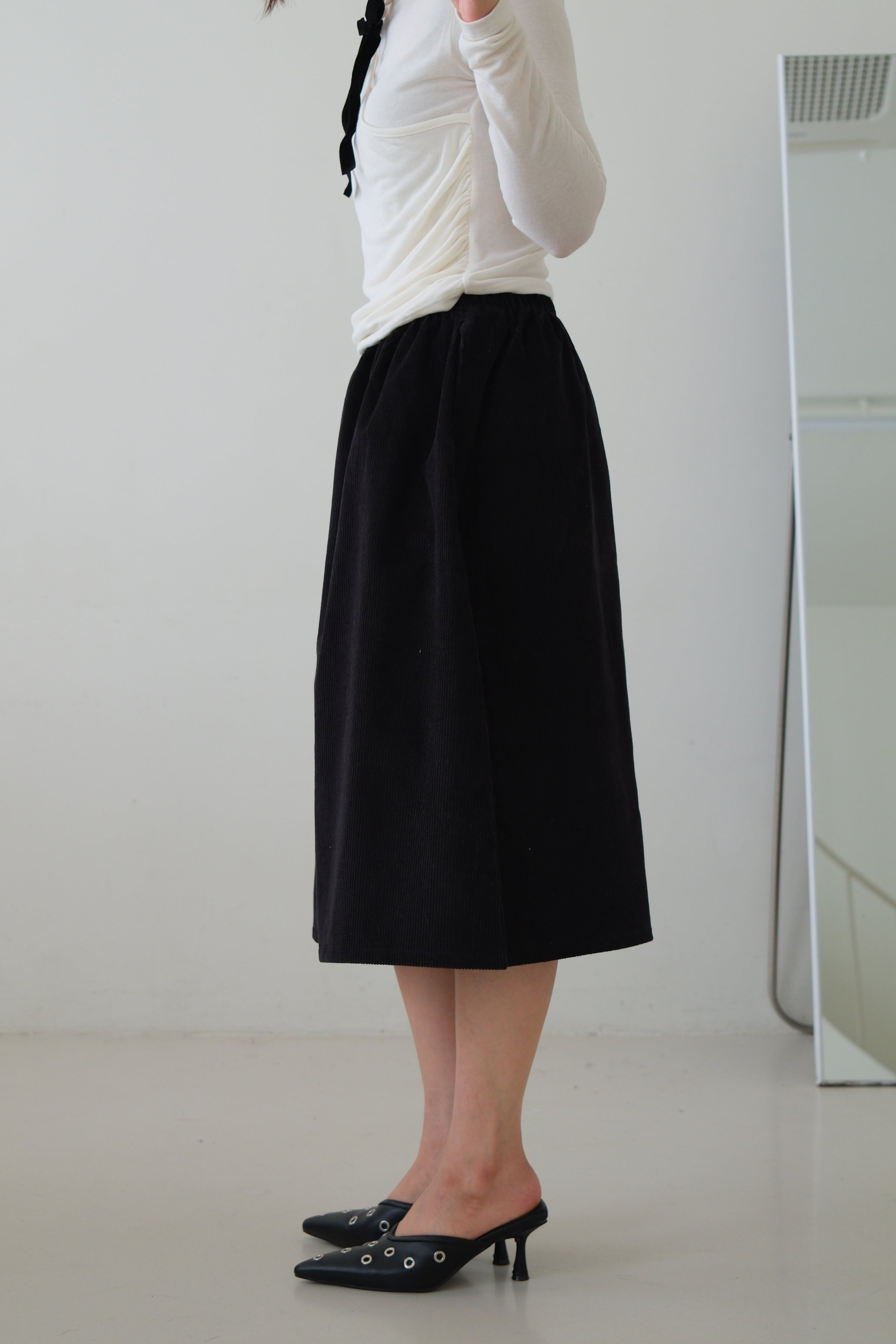 Mu corduroy midi skirt