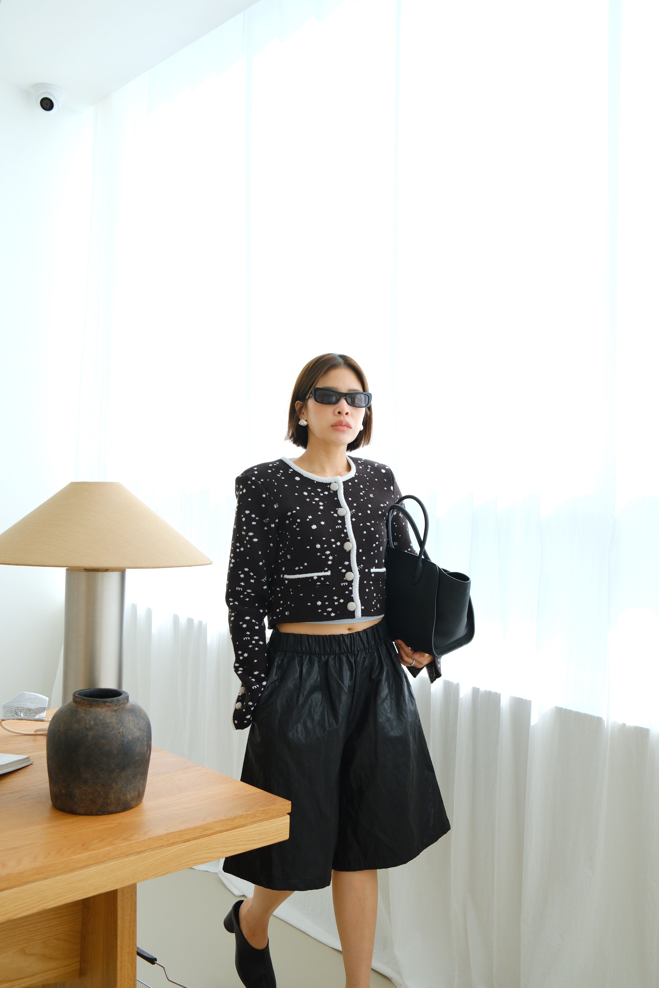 Odette Speckled Crop Cardigan