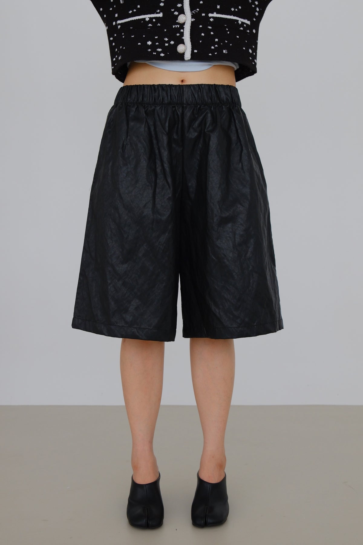 Raven Crinkled Faux Leather Shorts