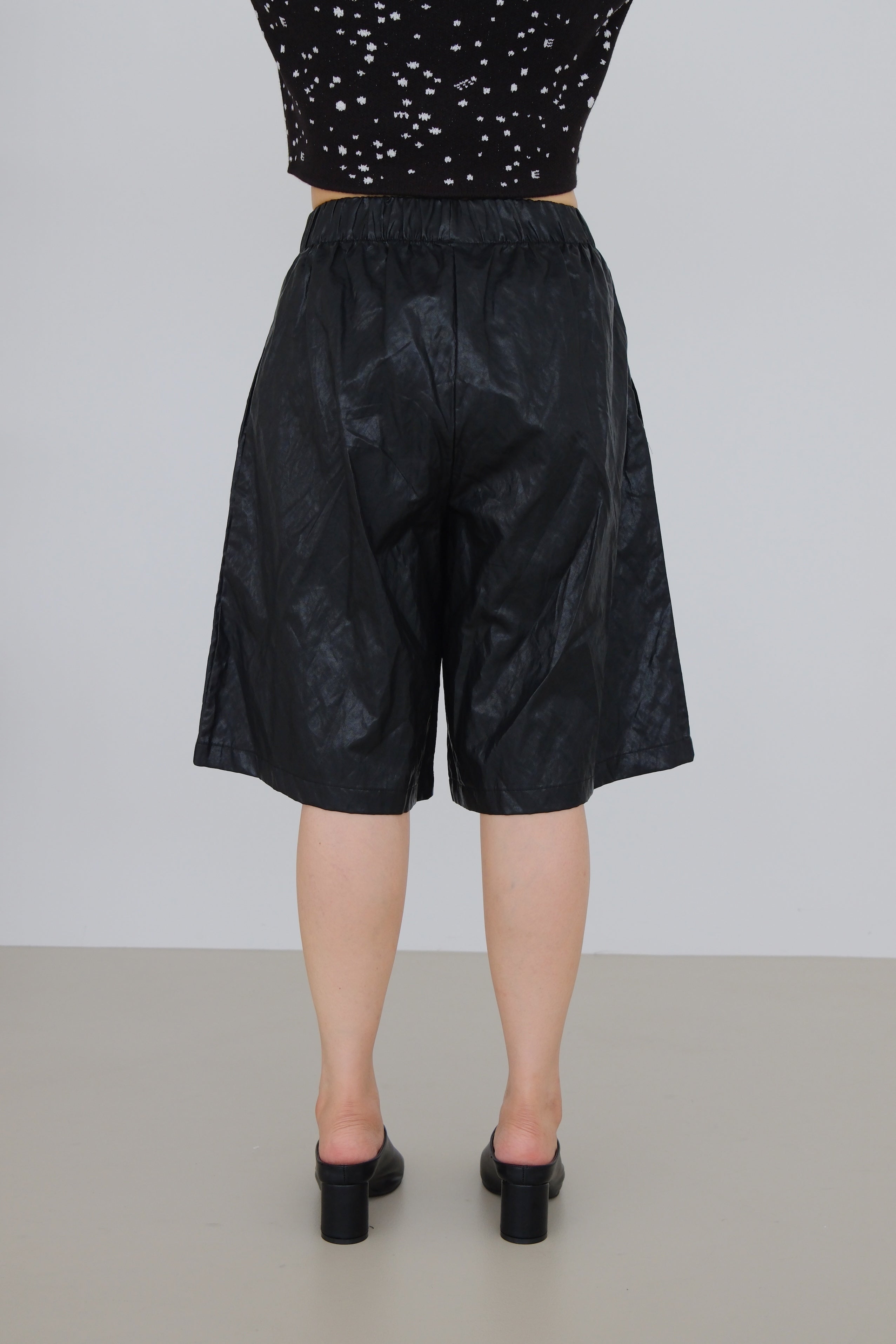 Raven Crinkled Faux Leather Shorts