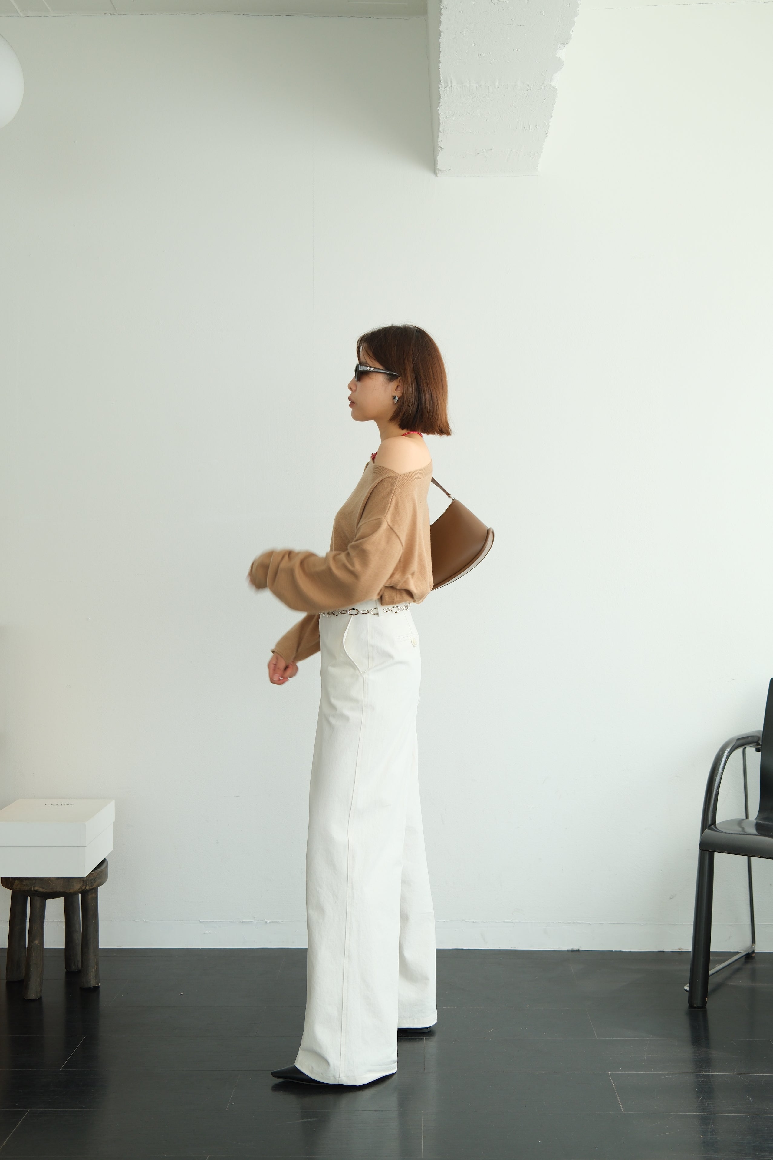 Elia Boat Neck Knit Crop Top