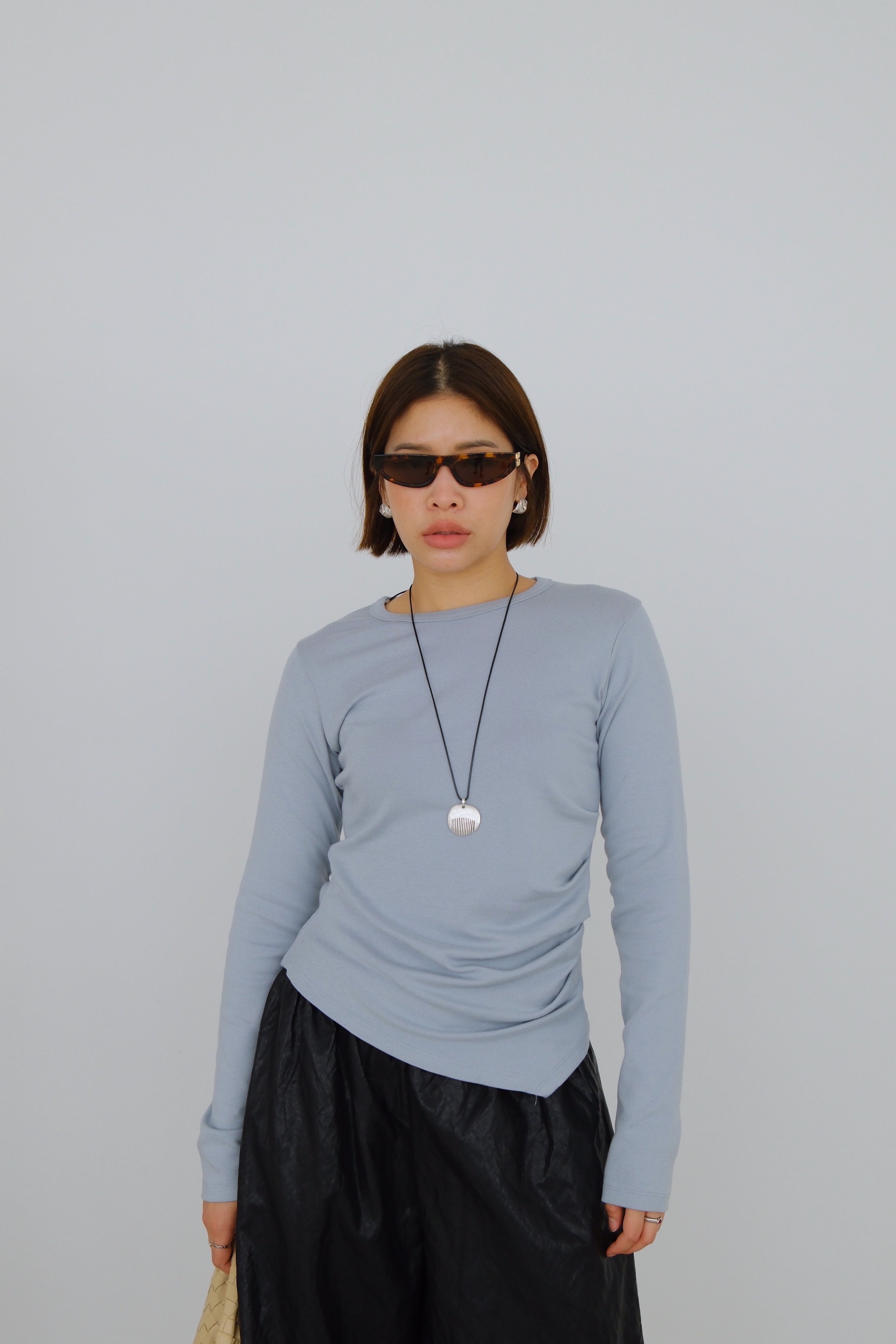 Drape Side Long Sleeve Tee