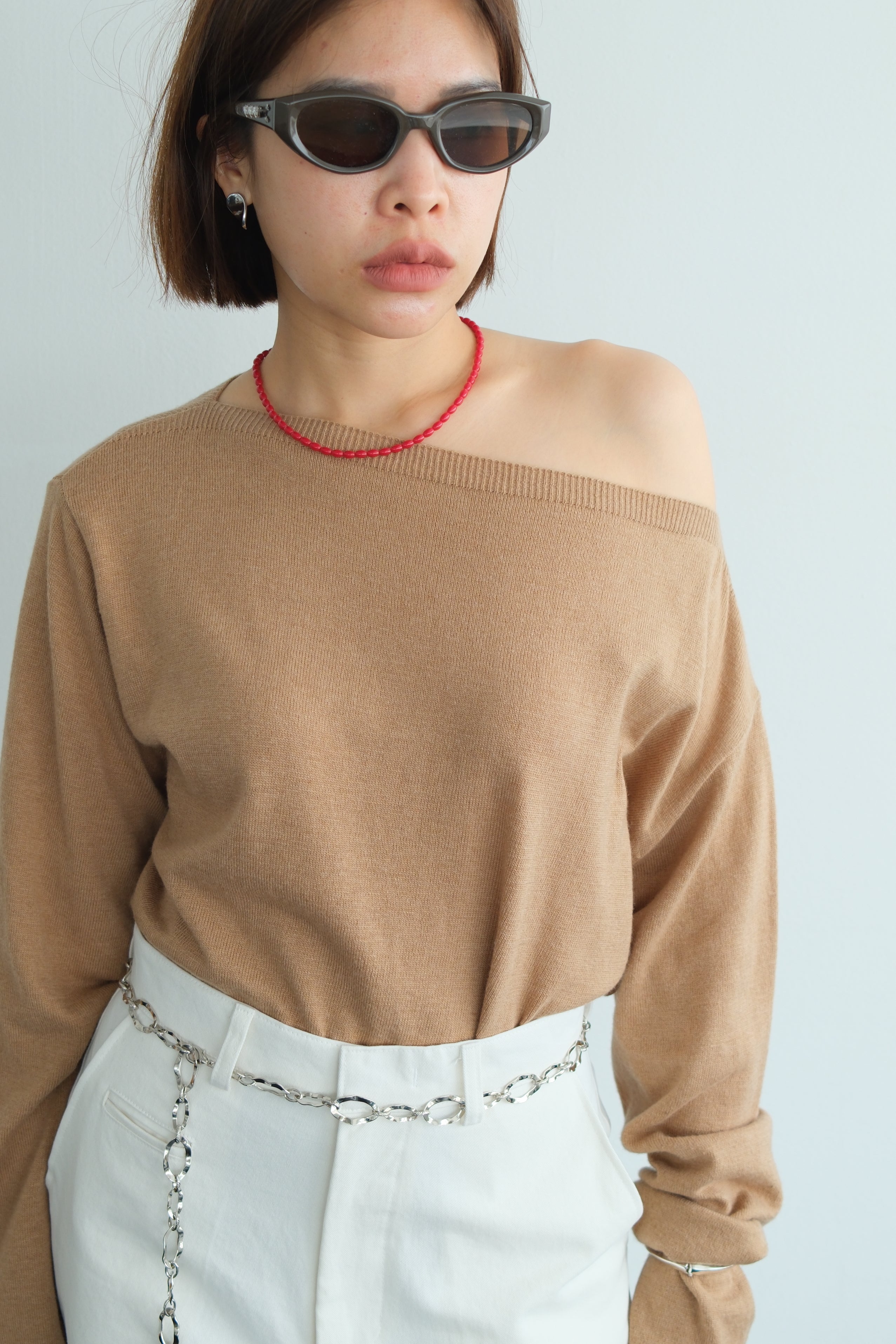 Elia Boat Neck Knit Crop Top