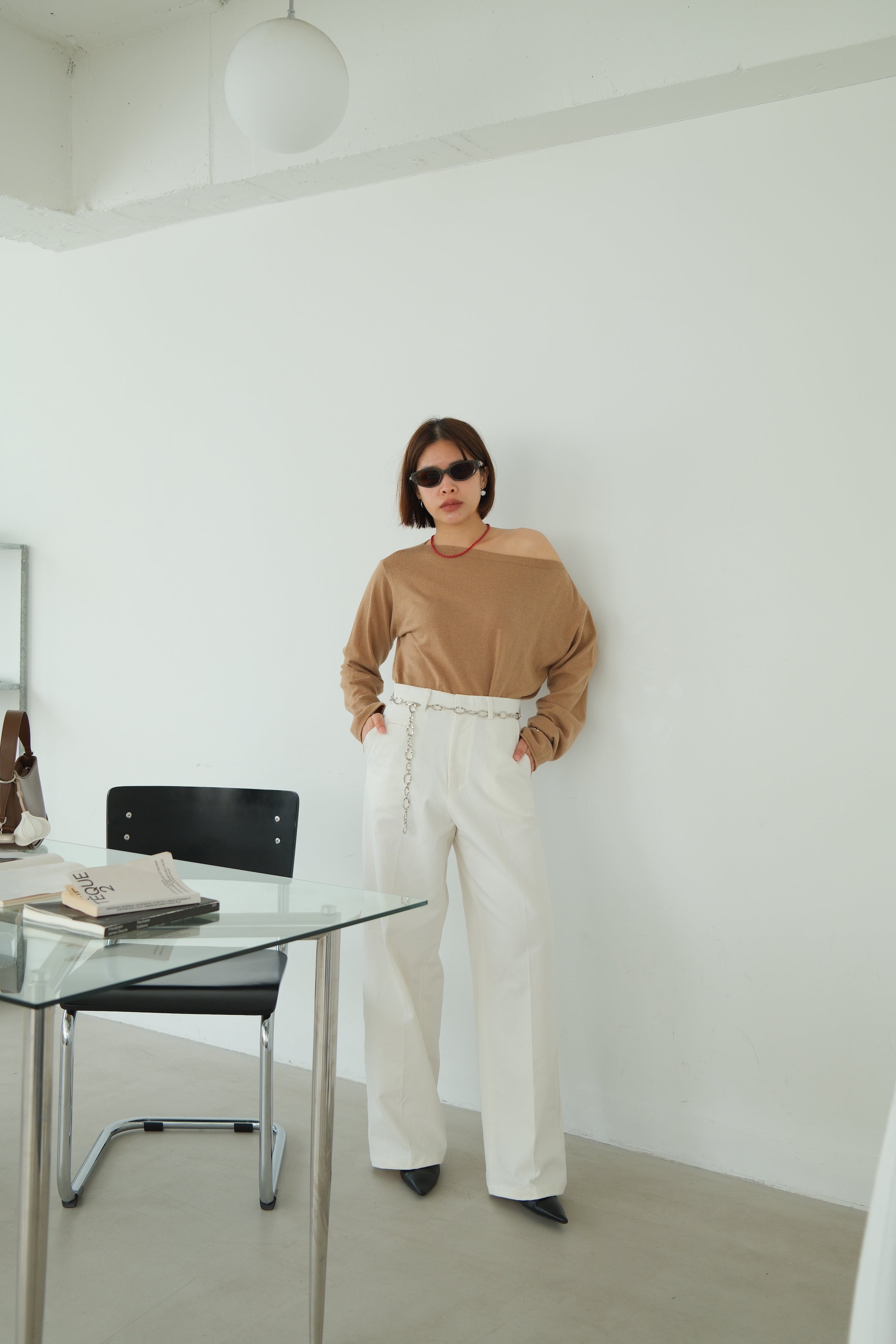 Elia Boat Neck Knit Crop Top