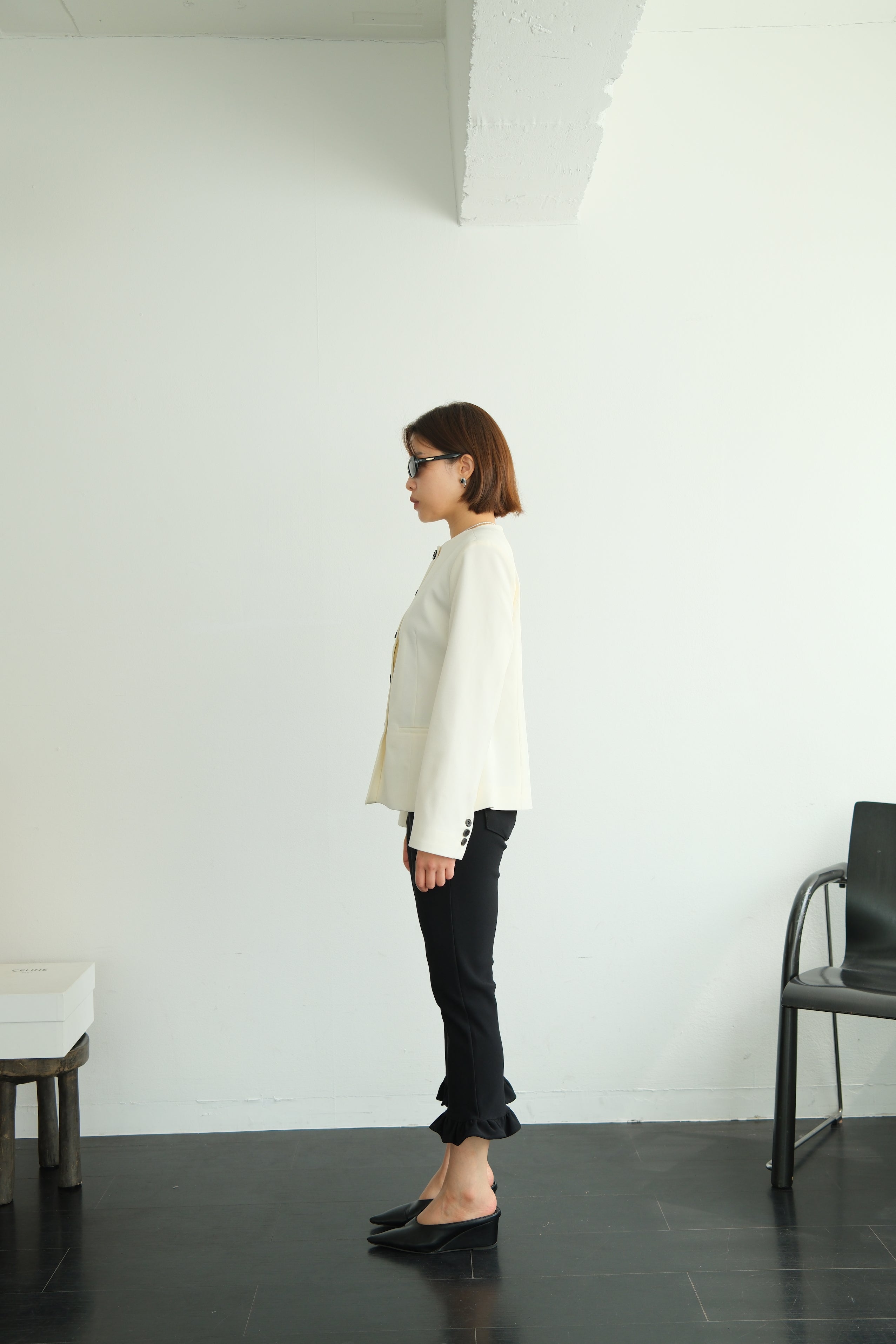 Sculpted Round Neck Blazer