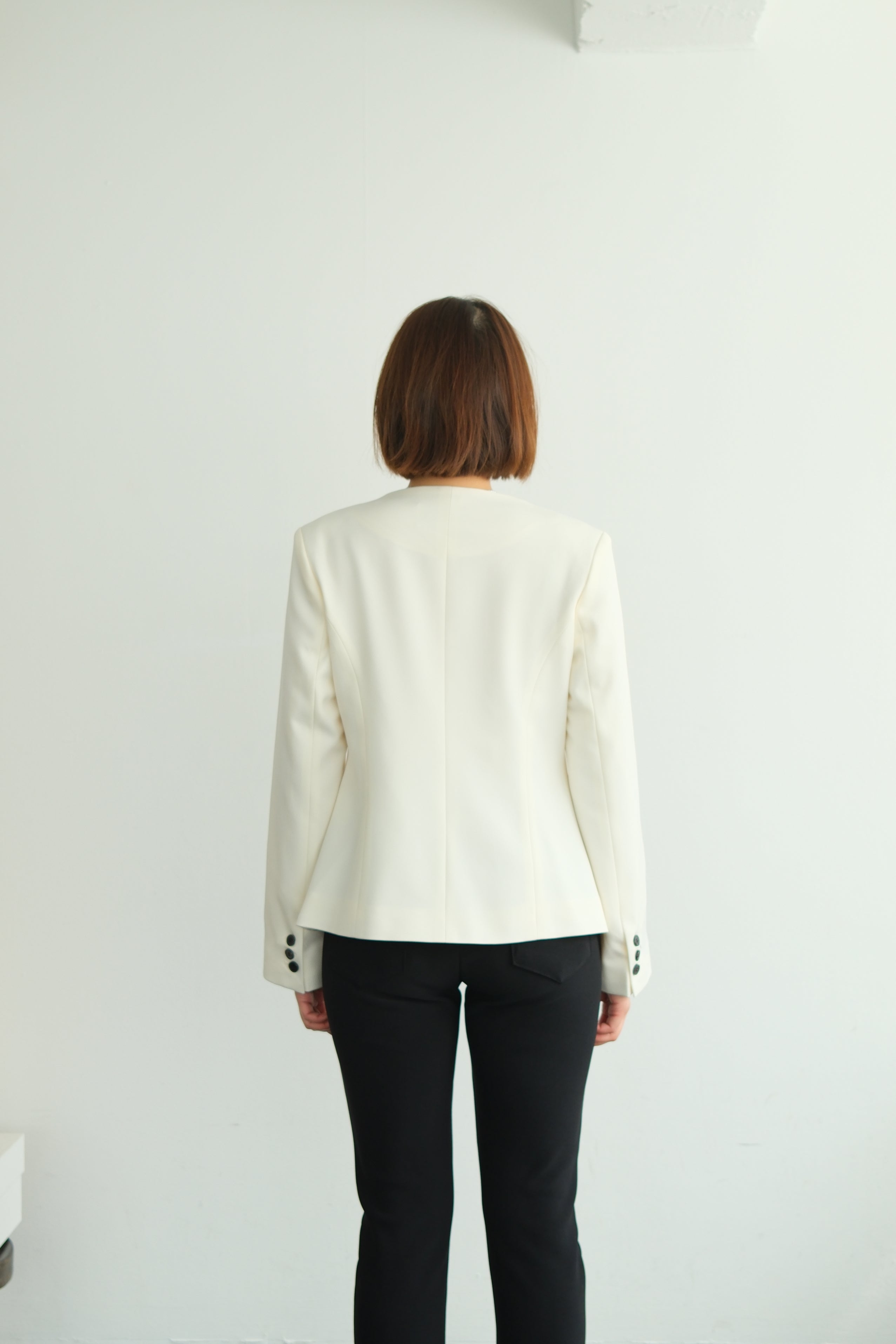 Sculpted Round Neck Blazer