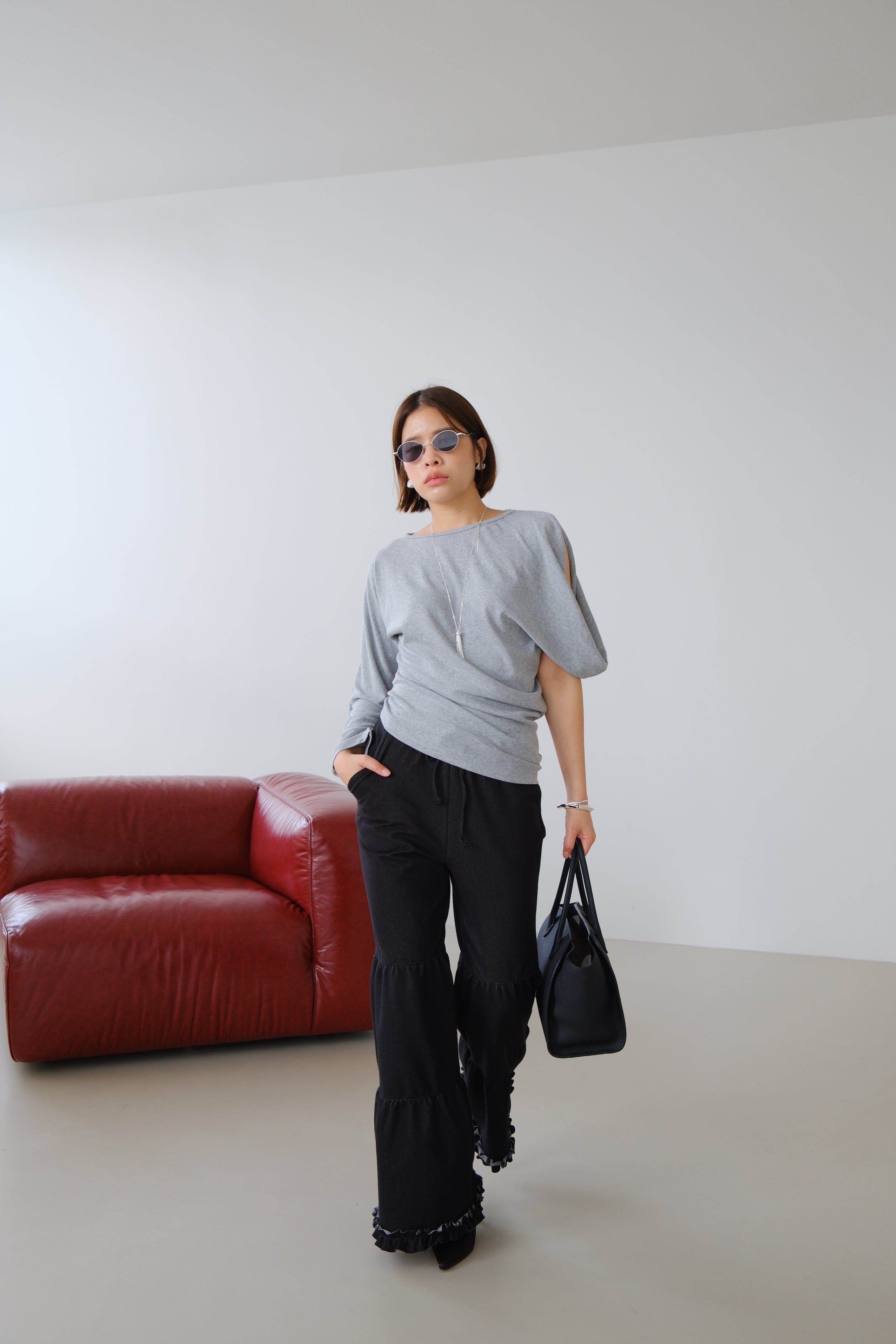 Demi Panel Flare Denim Pants