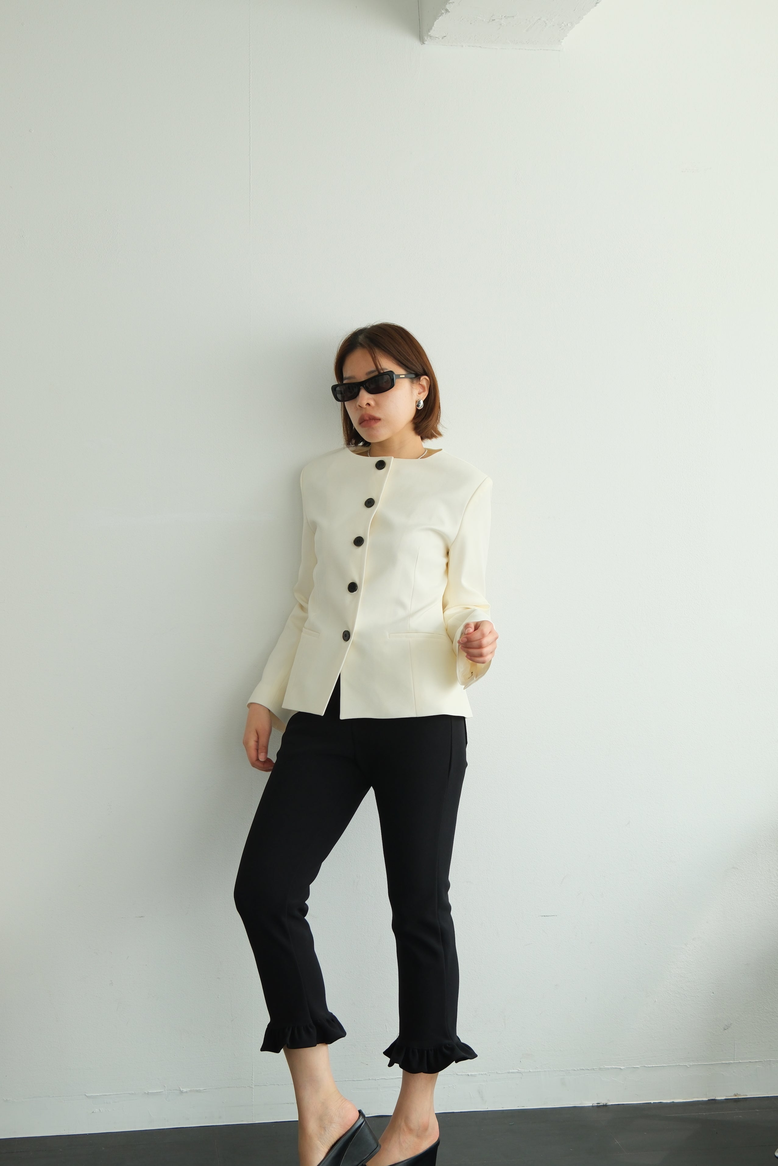 Sculpted Round Neck Blazer