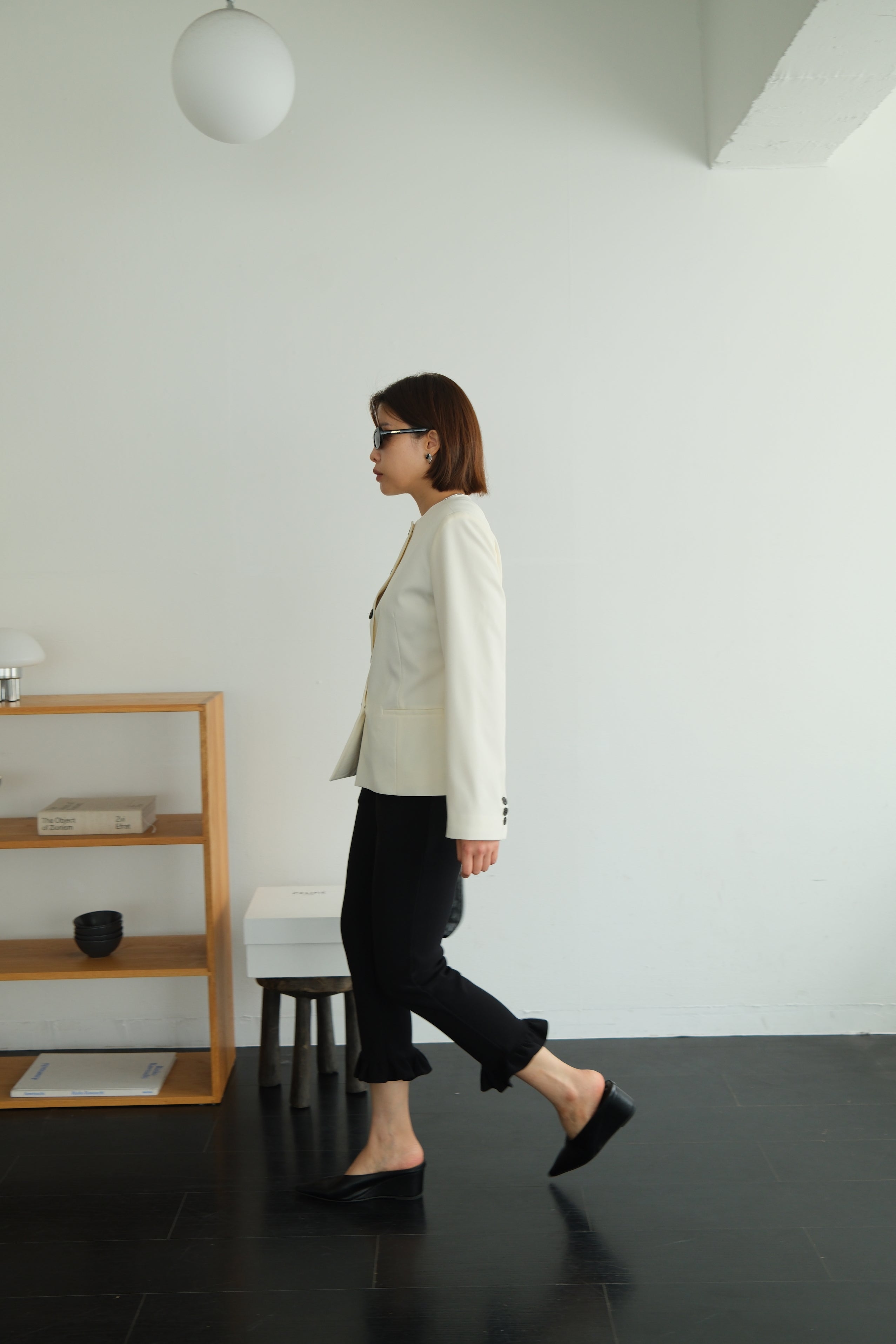 Sculpted Round Neck Blazer