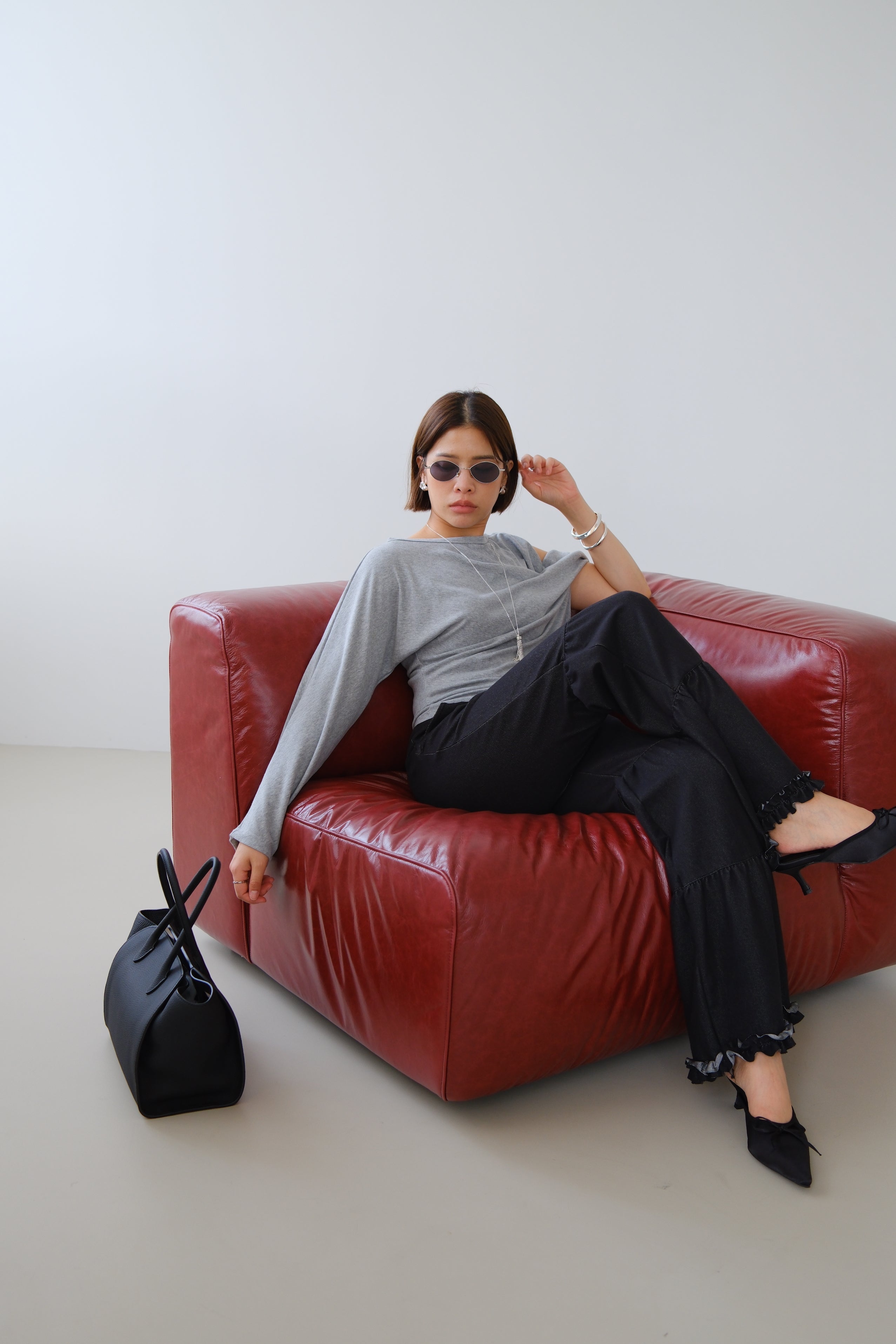 Riva Asymmetric Sleeve Top