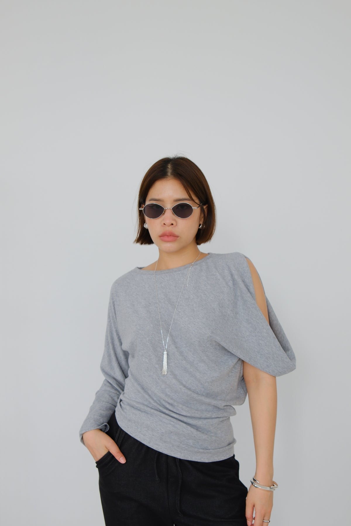 Riva Asymmetric Sleeve Top