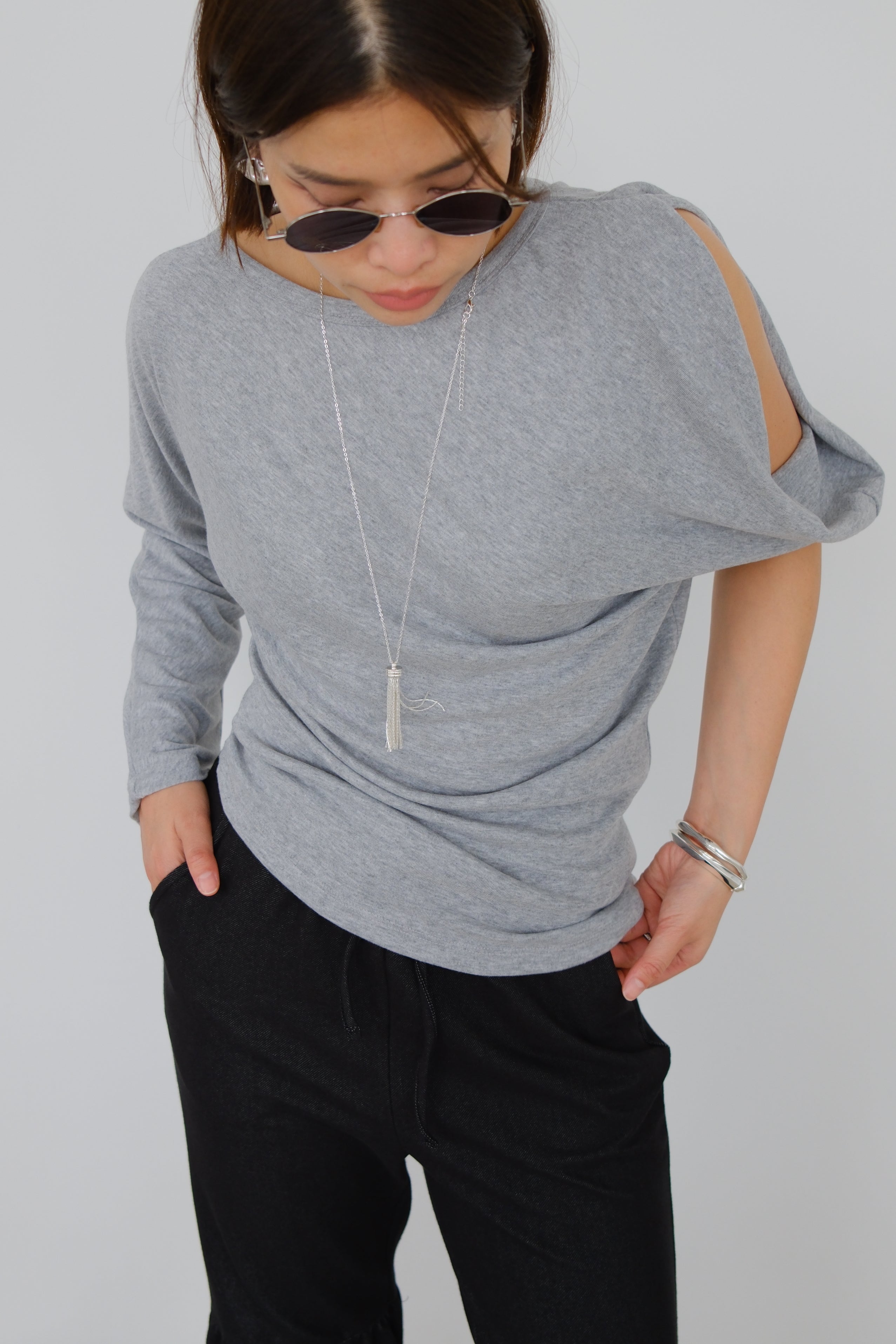 Riva Asymmetric Sleeve Top