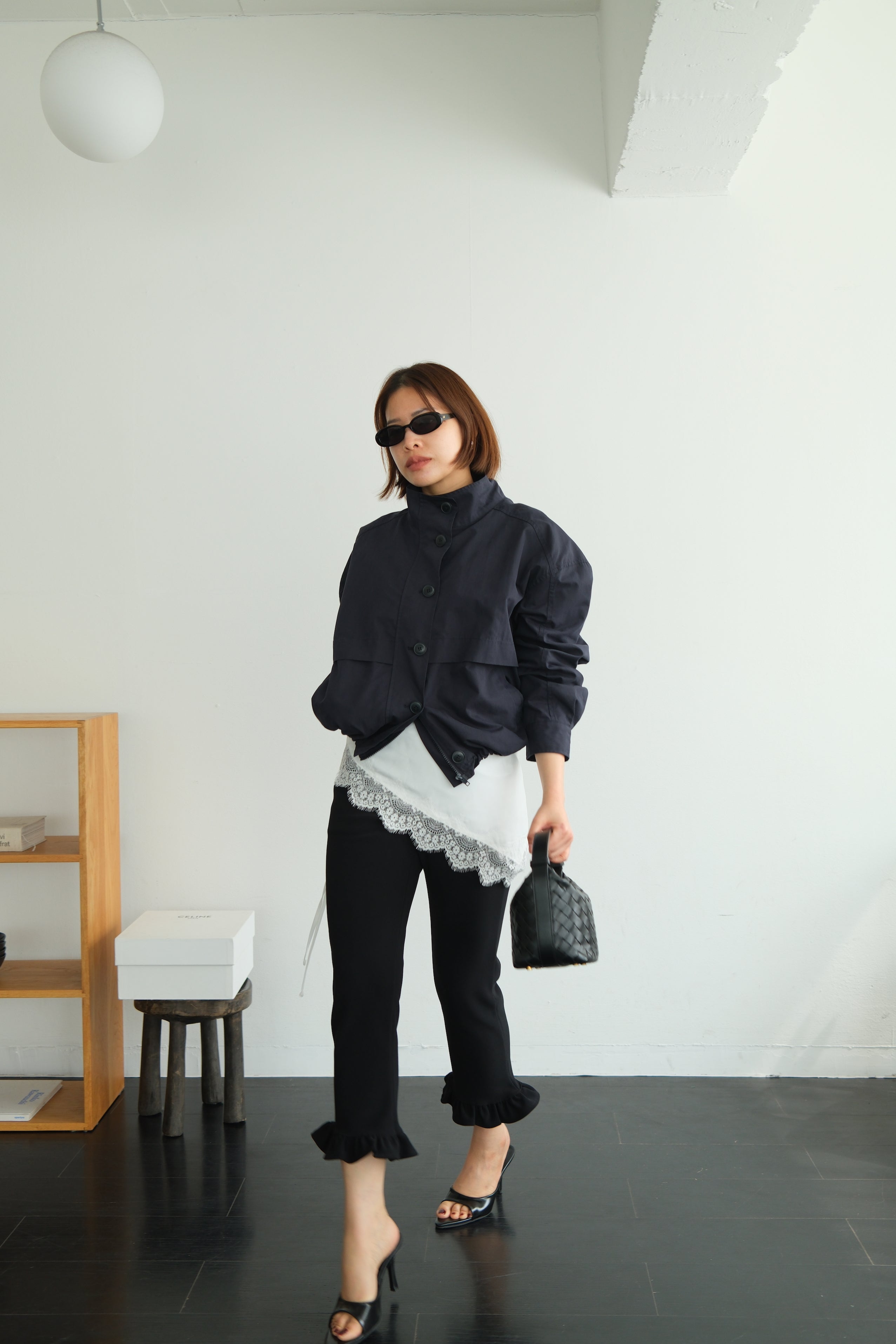 Russ Ruffle Hem Slim Flare Leggings