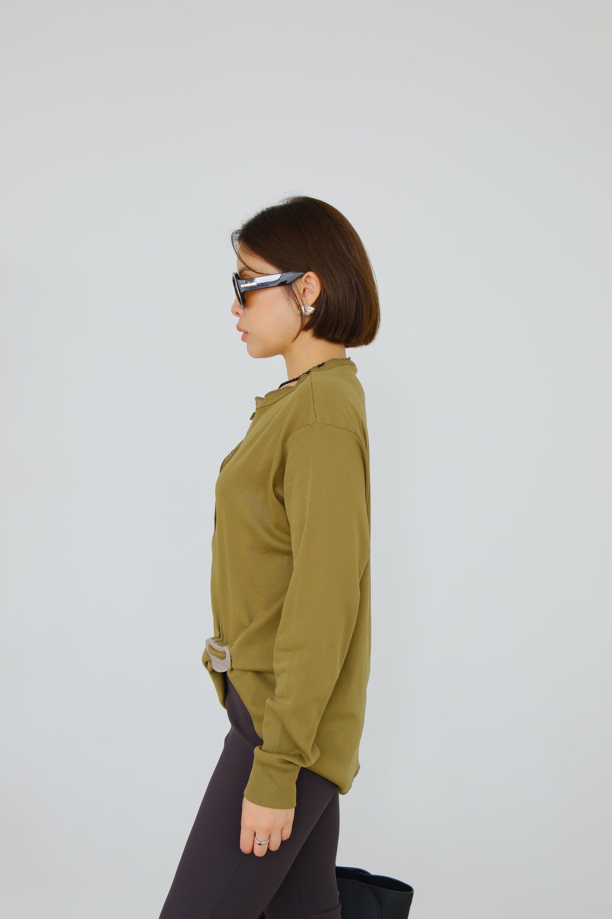 Elin Button Neck Soft Tee