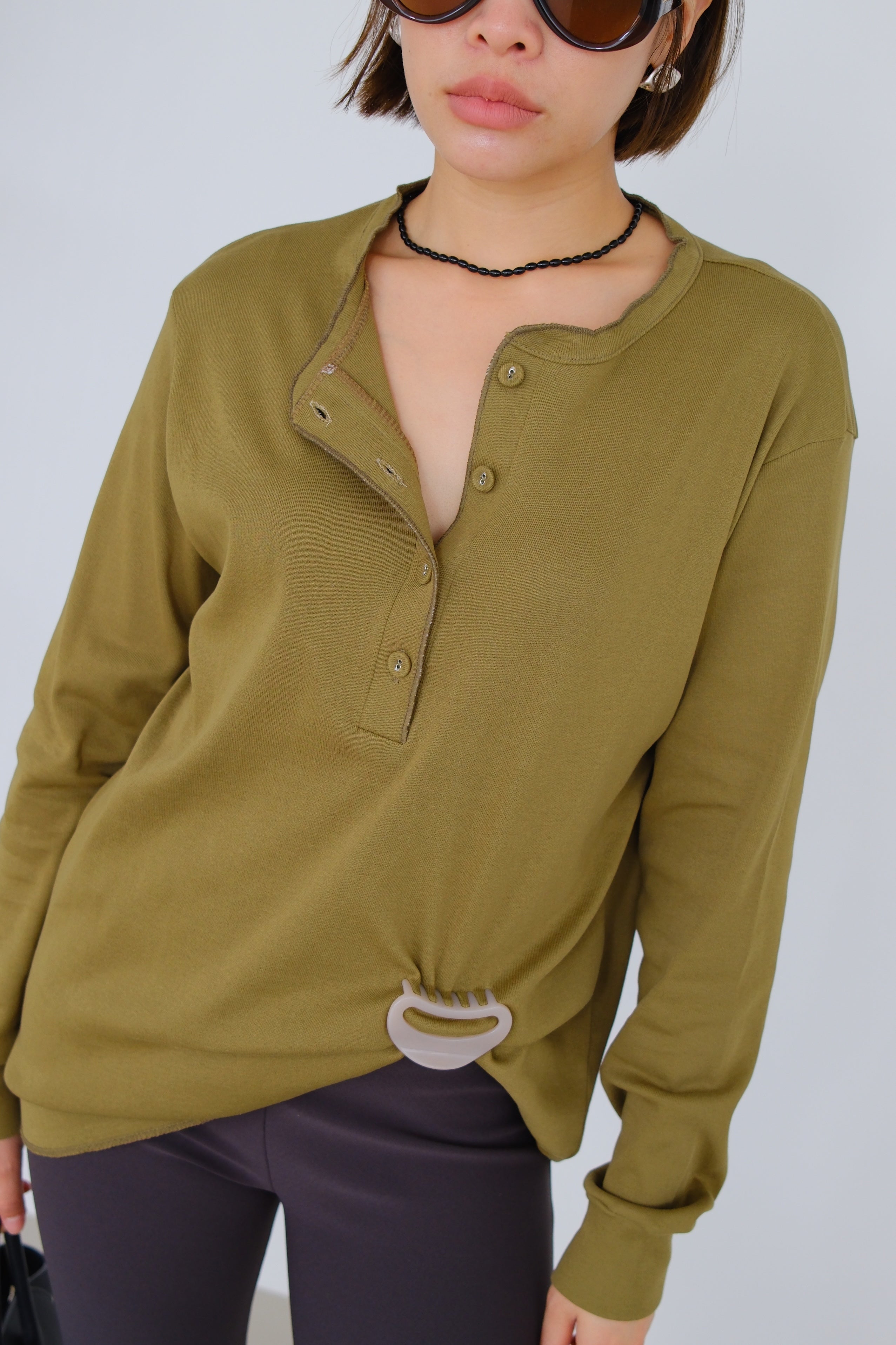 Elin Button Neck Soft Tee