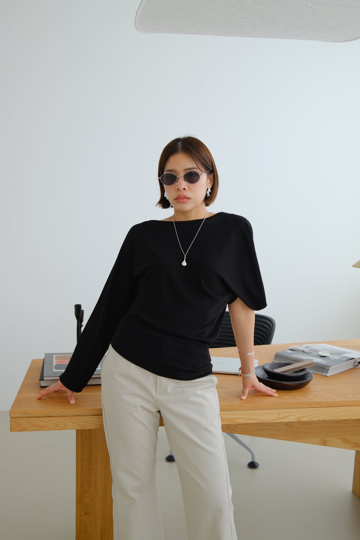 Riva Asymmetric Sleeve Top