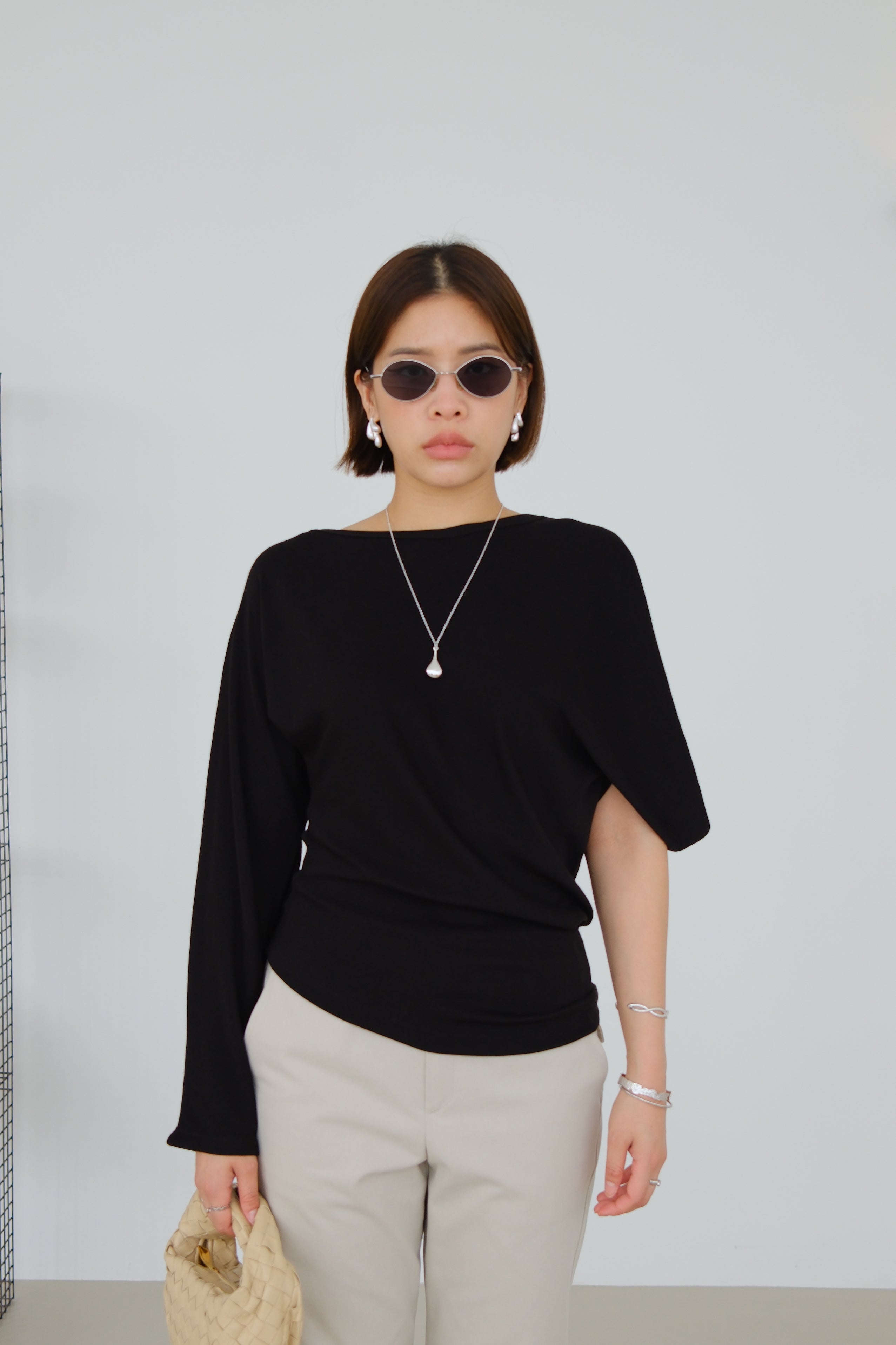 Riva Asymmetric Sleeve Top