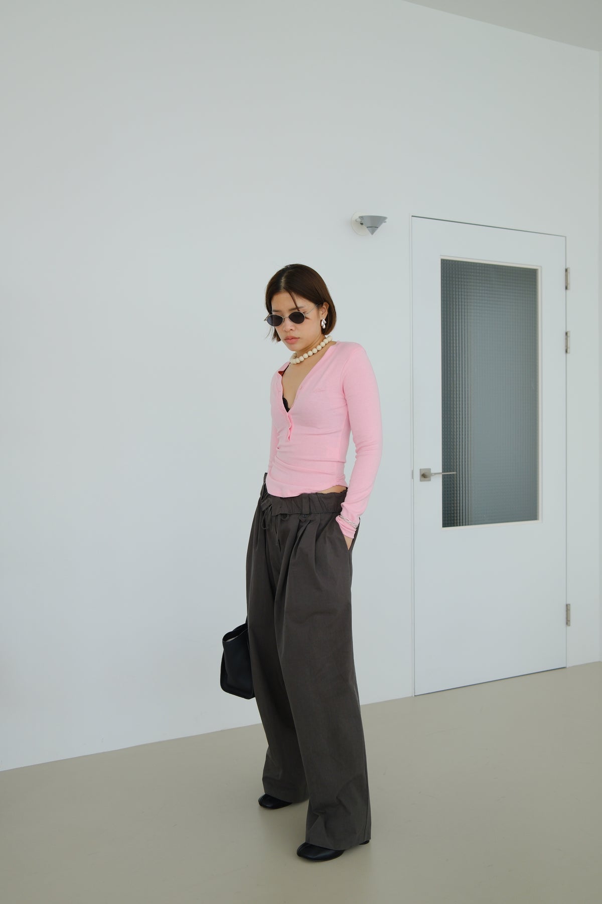 Nara Soft Button V-Neck Top