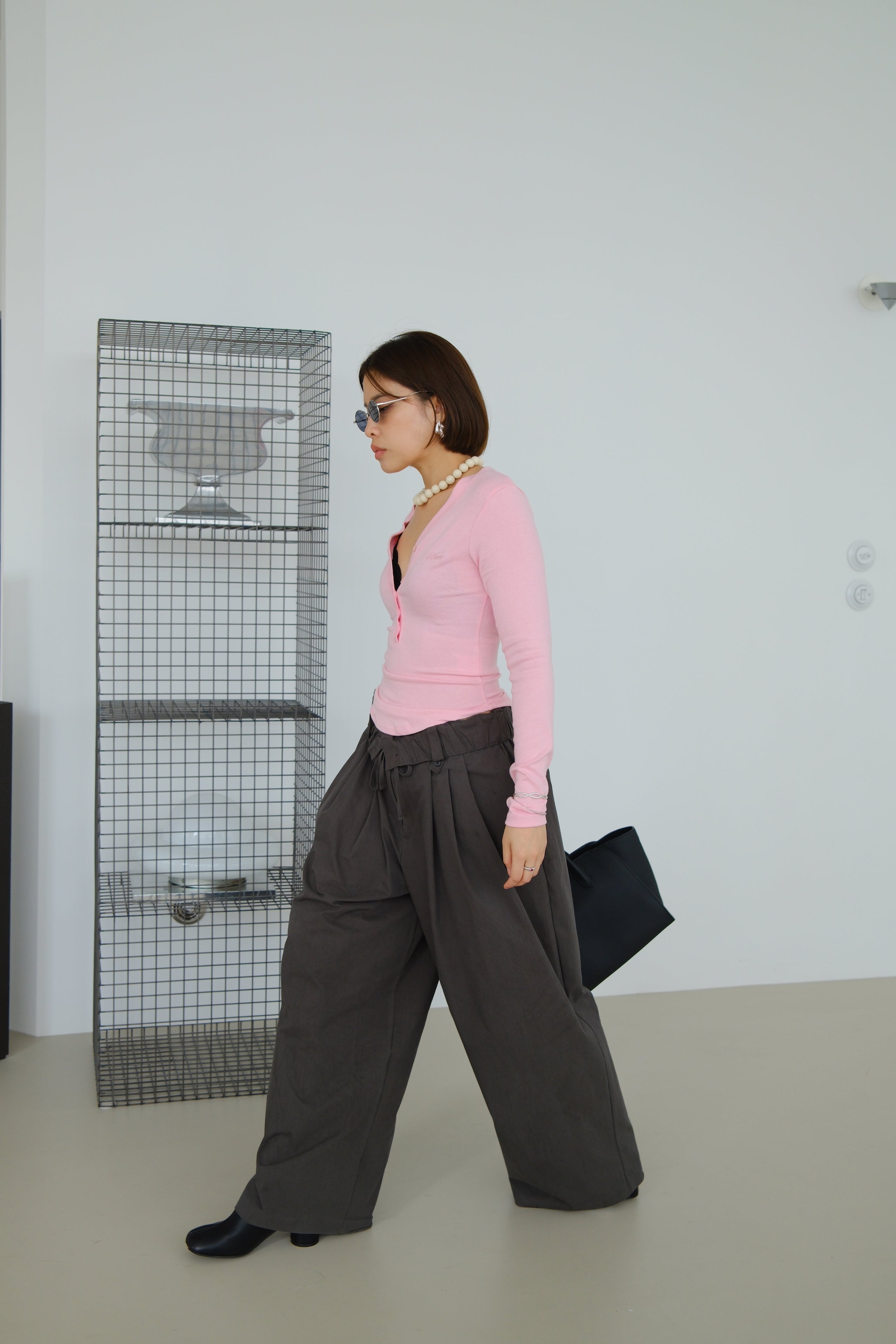 Nara Soft Button V-Neck Top