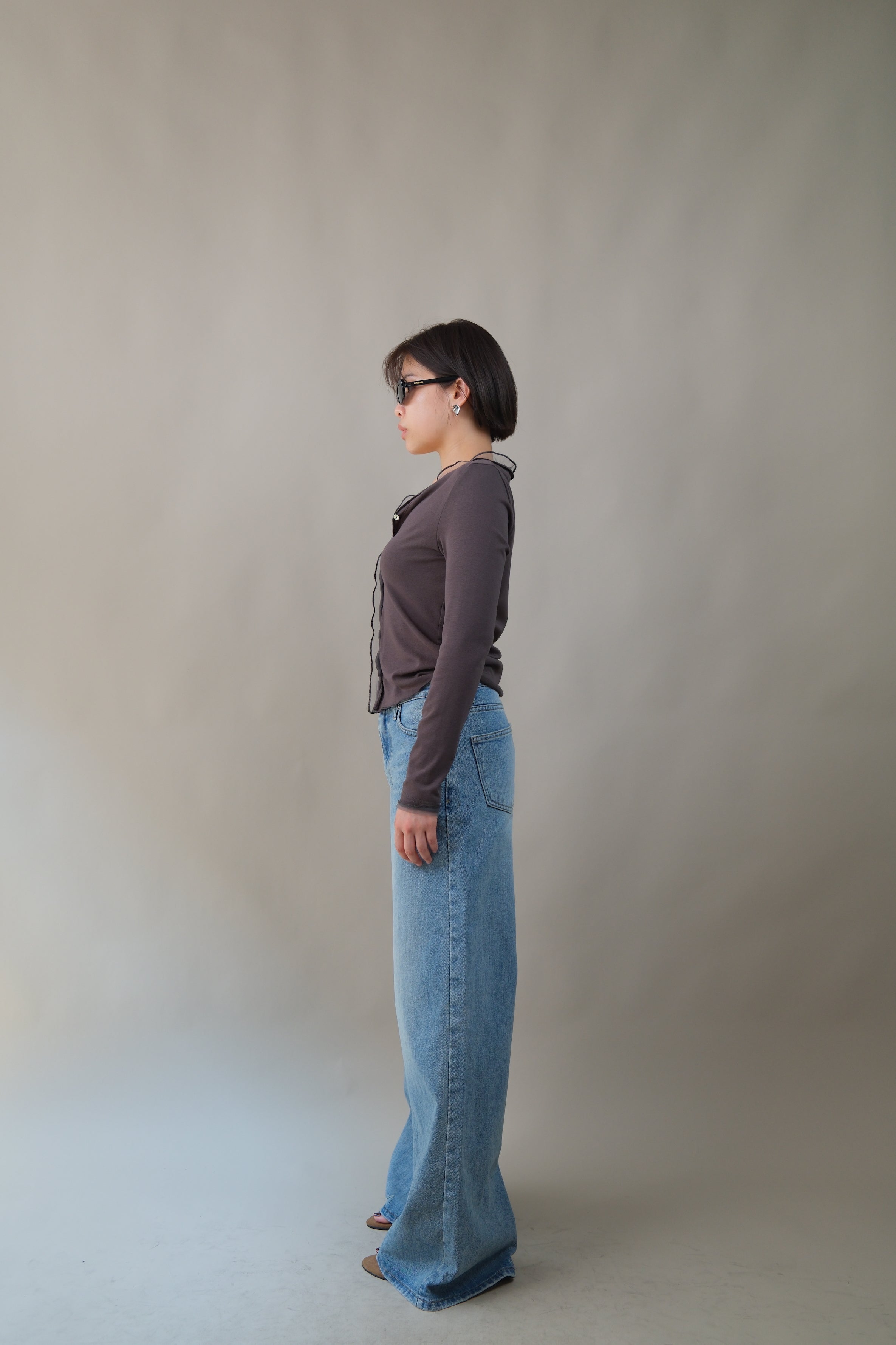 Structured Wide Leg Jeans