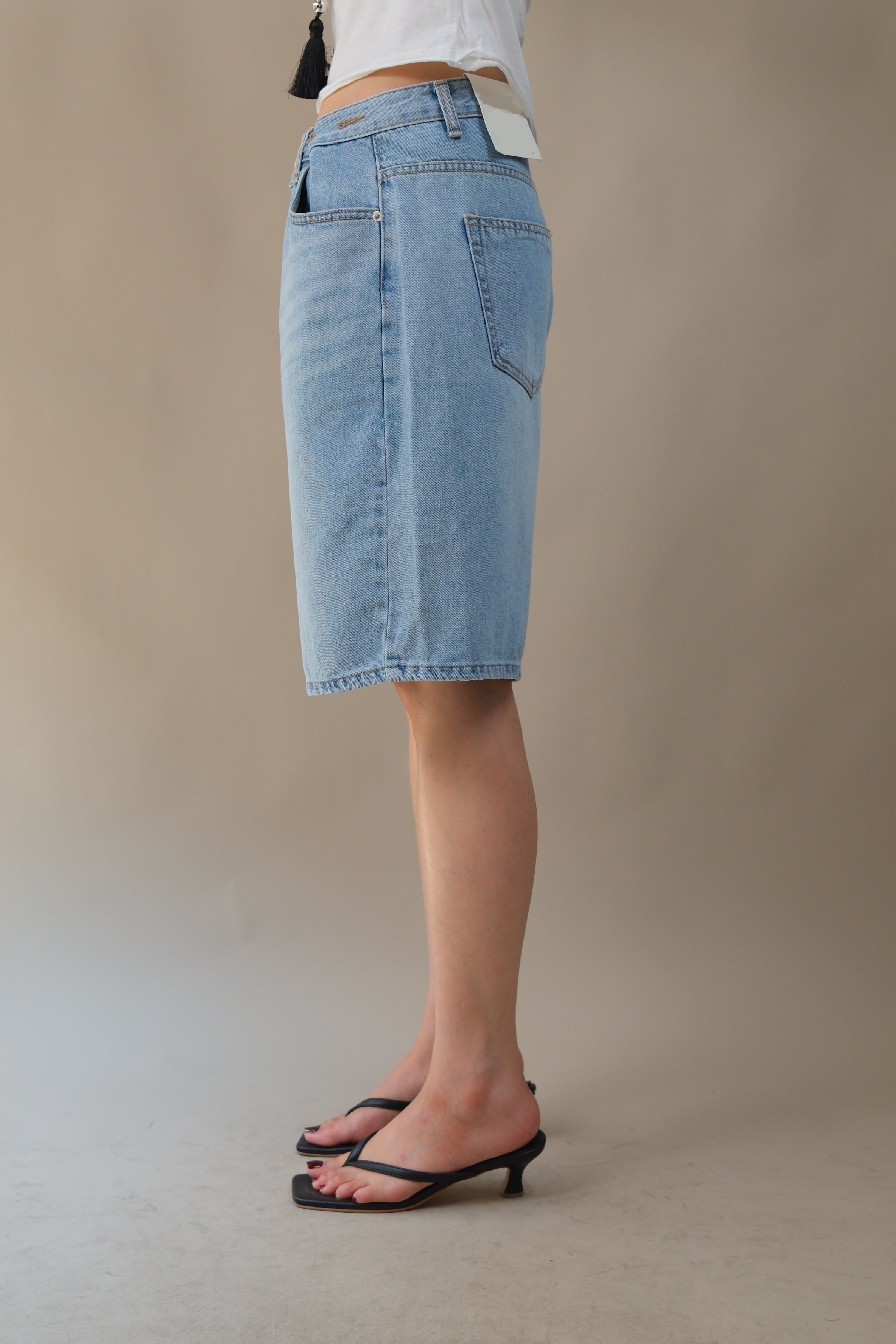 Mika Adjustable Waist Denim Shorts