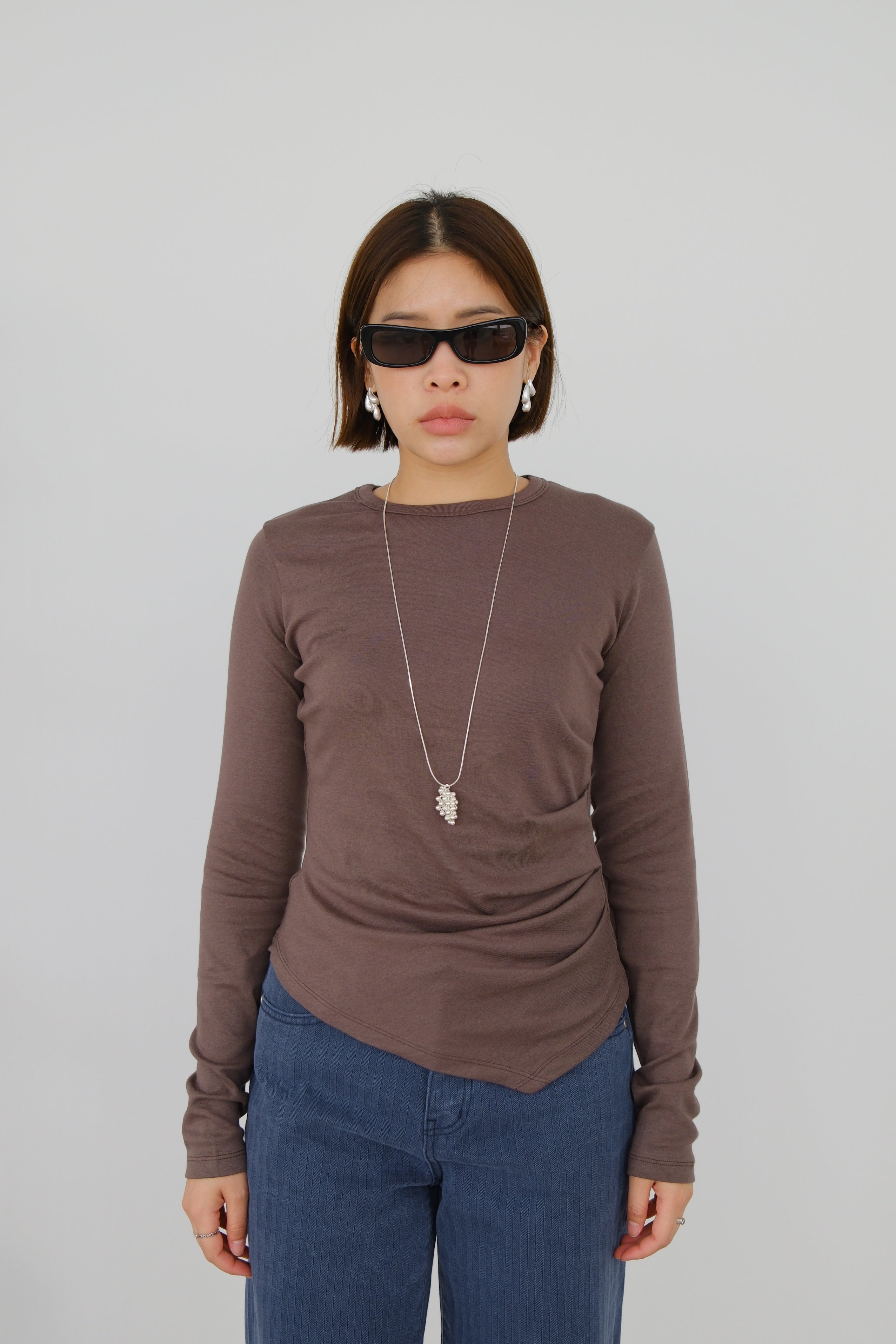 Drape Side Long Sleeve Tee