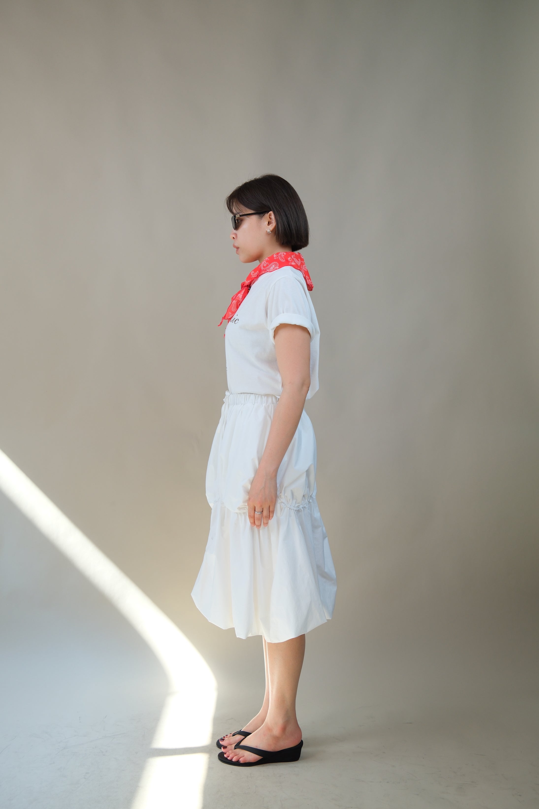 Wavey balloon midi skirt
