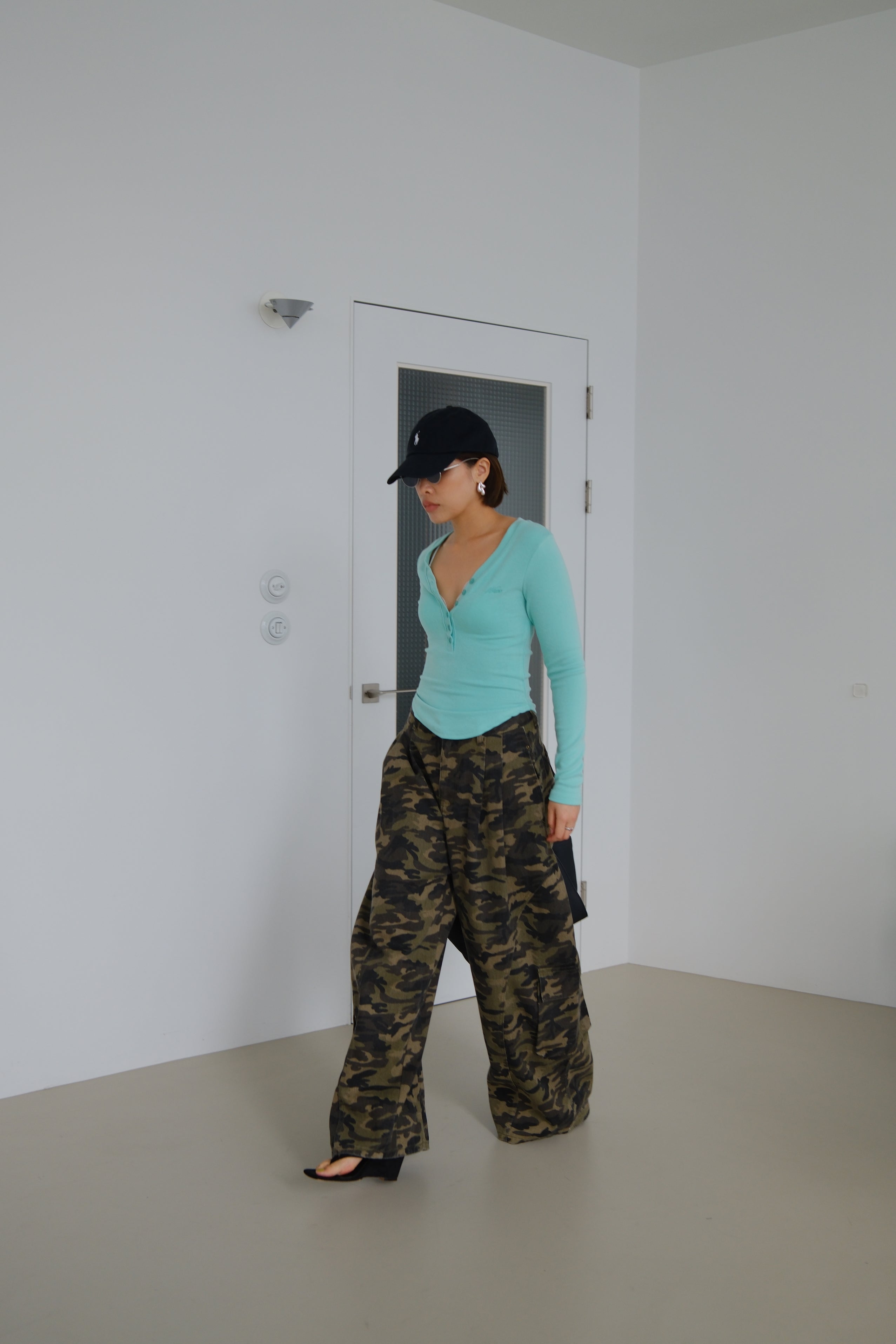 Nara Soft Button V-Neck Top