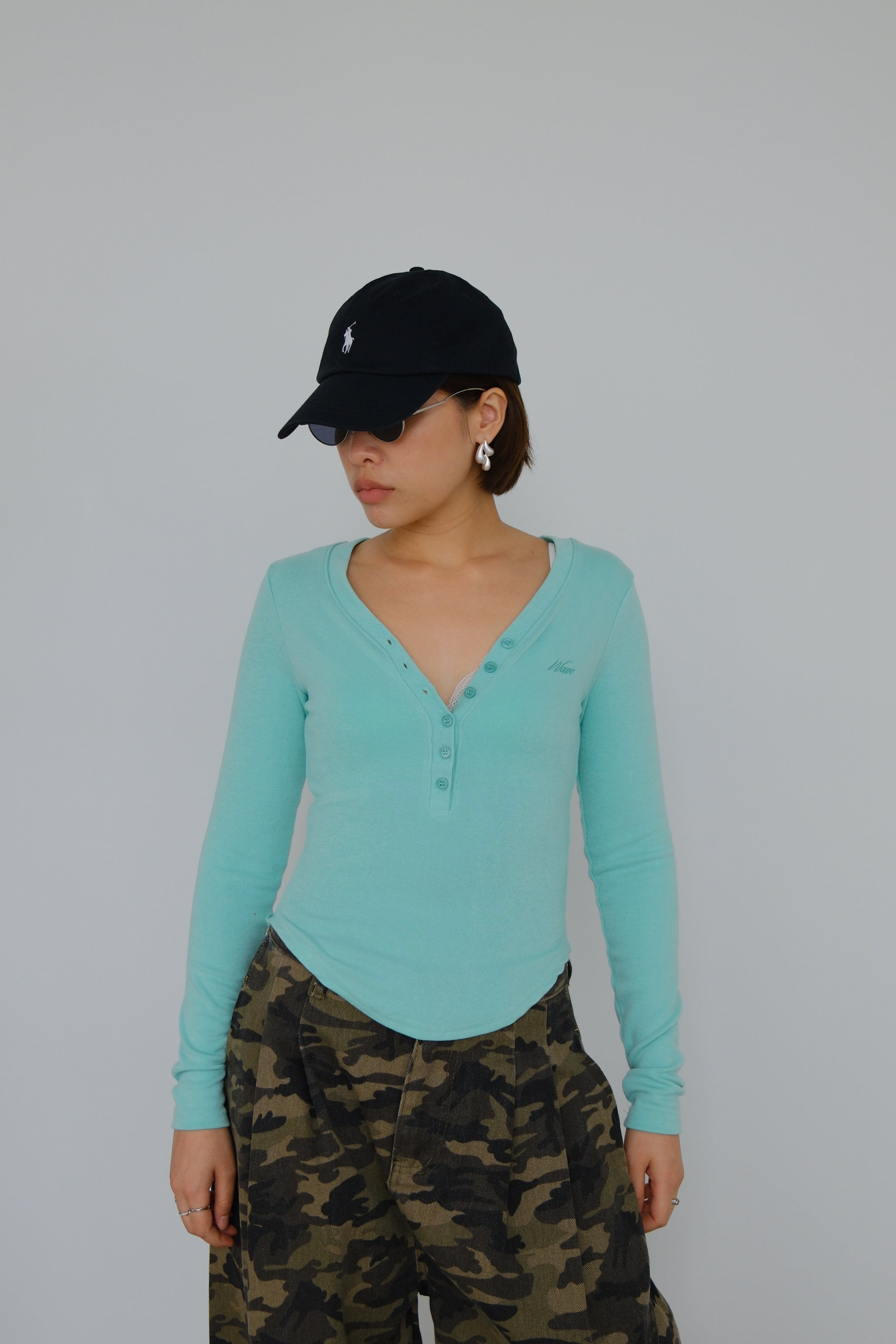 Nara Soft Button V-Neck Top