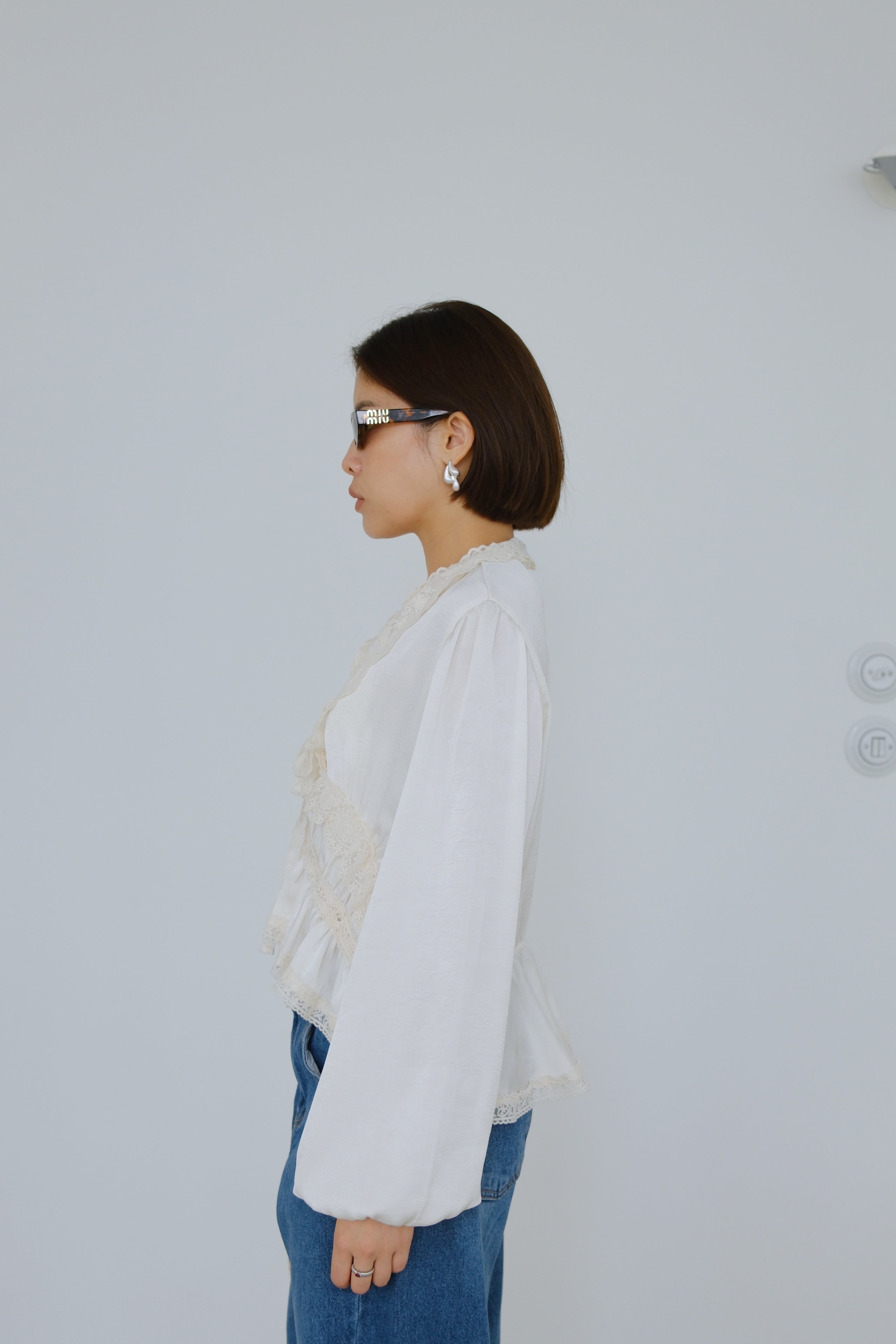 Roselle Ruffle Satin Blouse