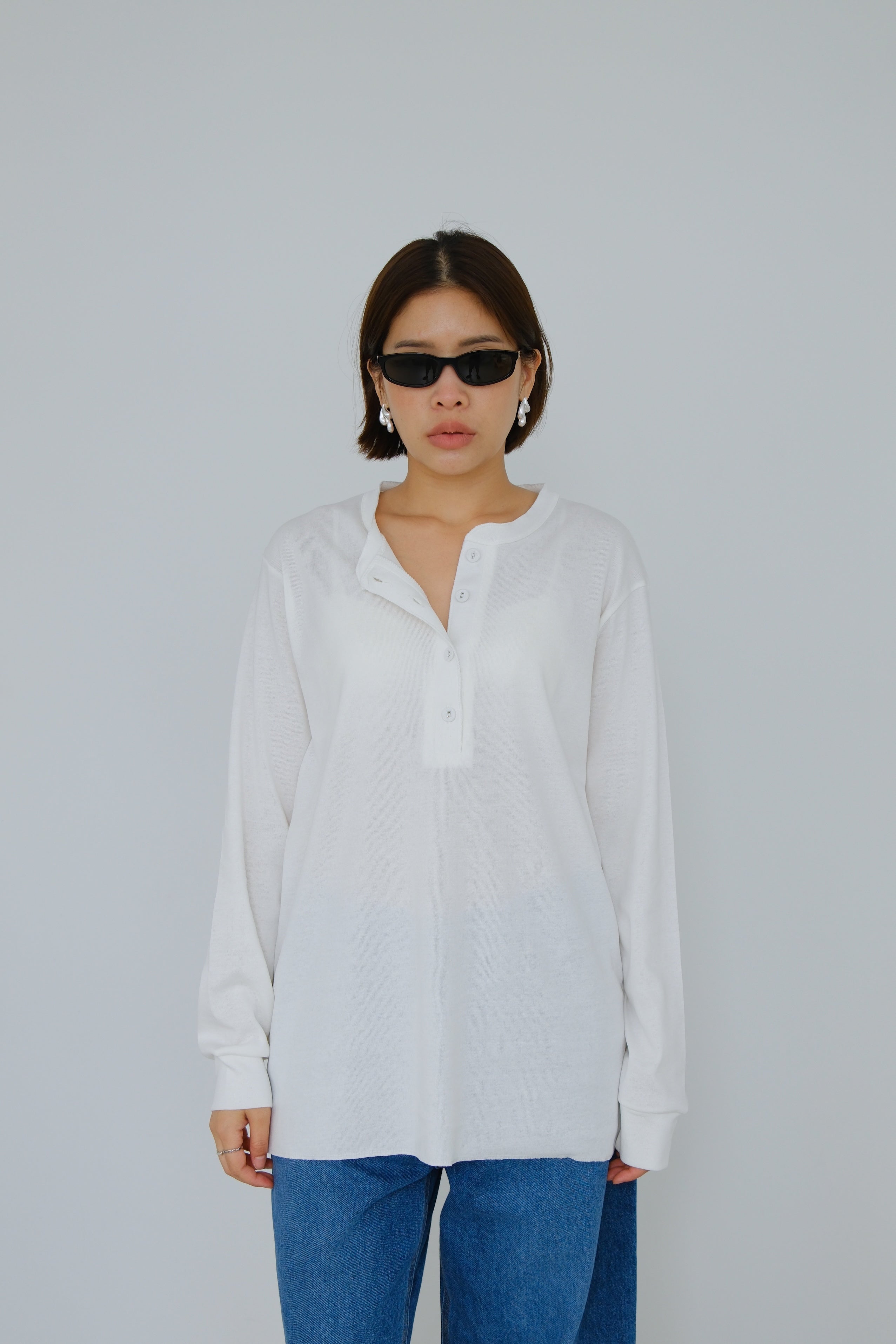 Elin Button Neck Soft Tee