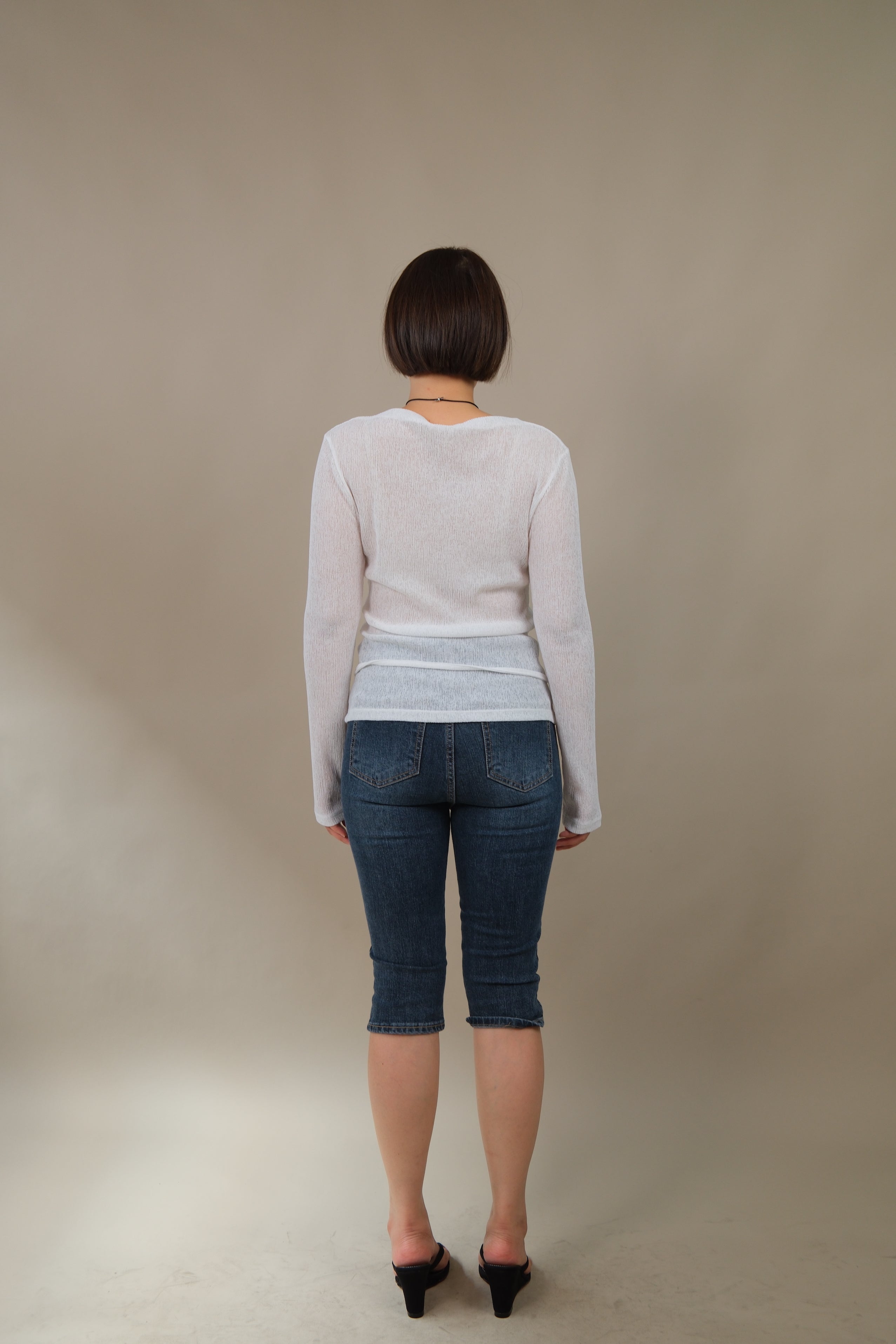 Moose Mesh Boat Neck Long Sleeve Top